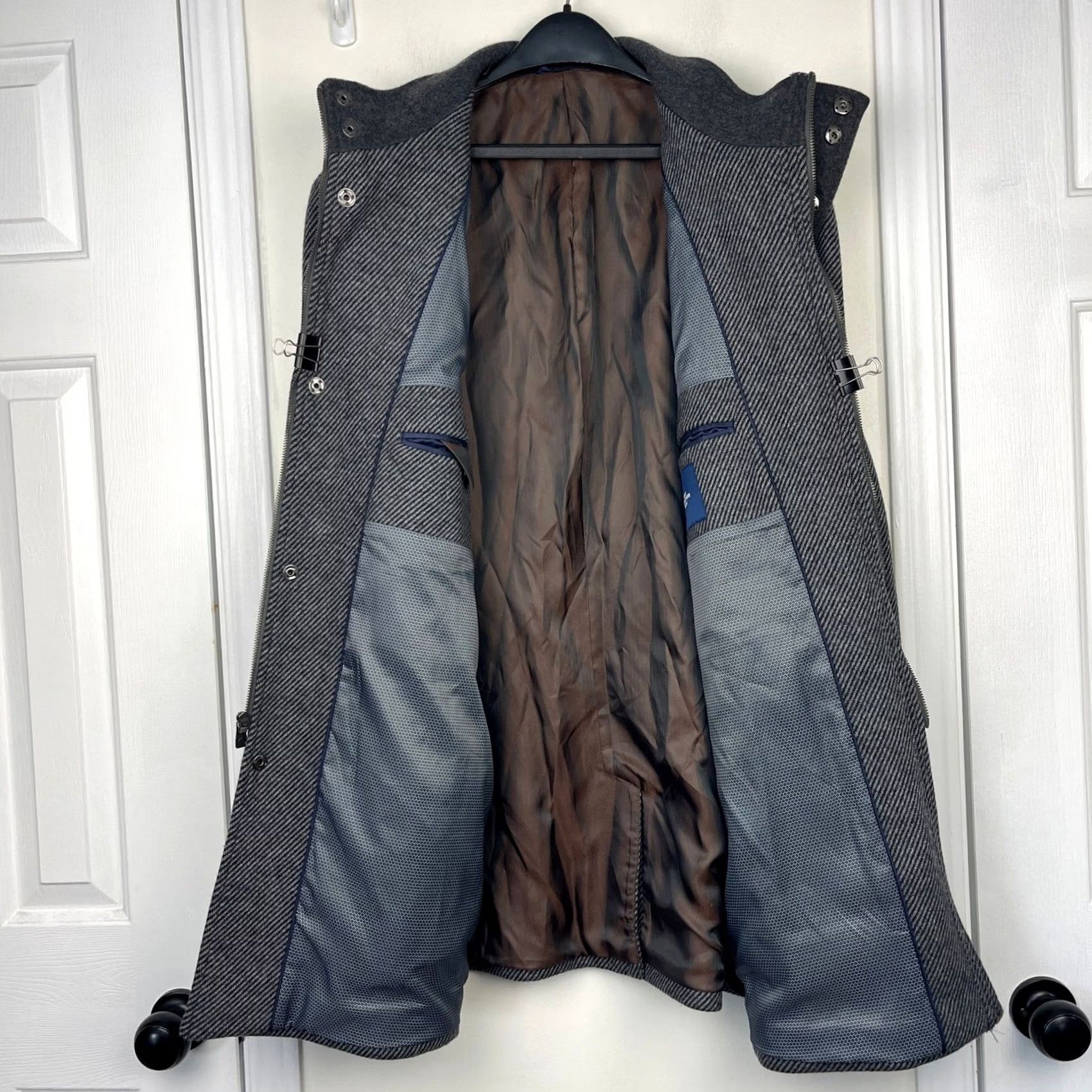 Hart Schaffner Marx Hart Schaffner Marx Coat Mens XXL Gray Wool Blend Overcoat Zip Front Twill Car Coat Size US XXL / EU 58 / 5 - 6 Thumbnail