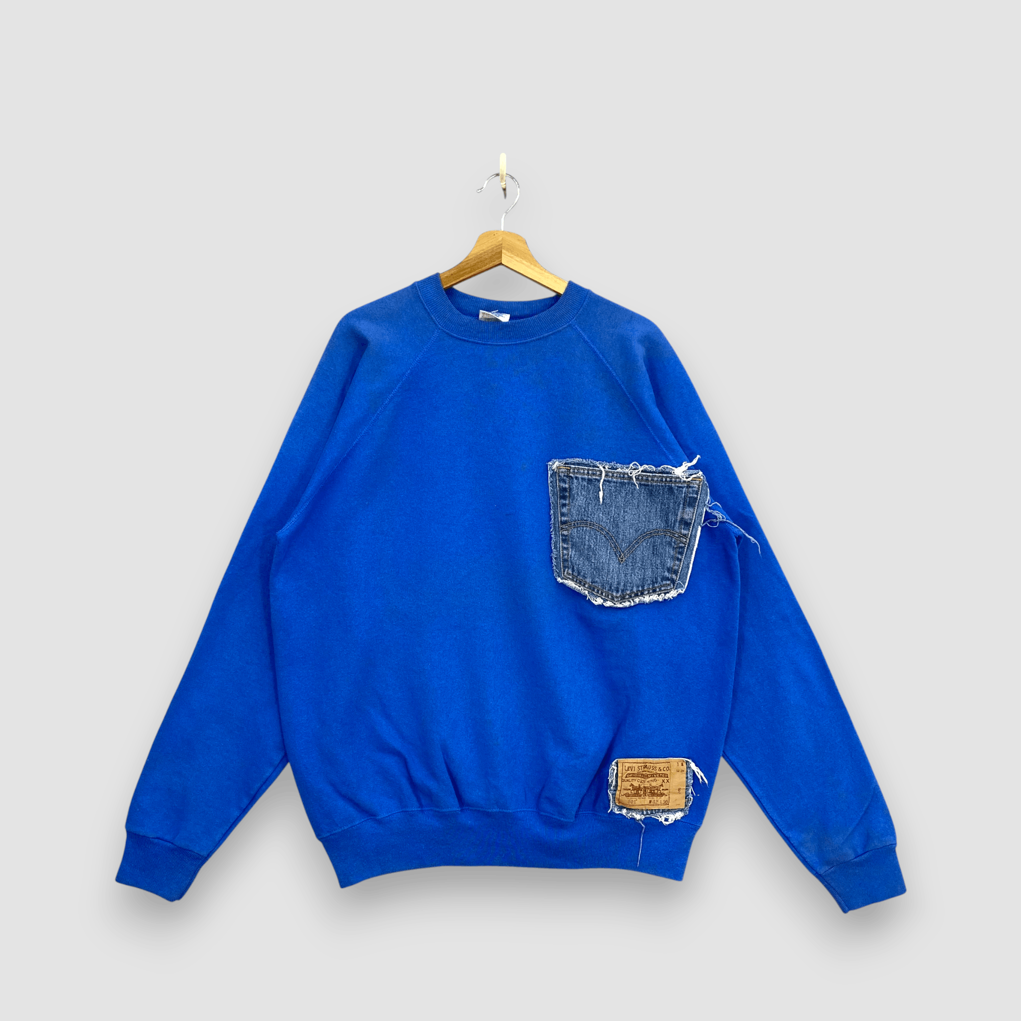 Vintage 90s Remake by Panama Boy Sweatshirt Levi's 501 Patch Sweater Size US XL / EU 56 / 4 - 1 Thumbnail