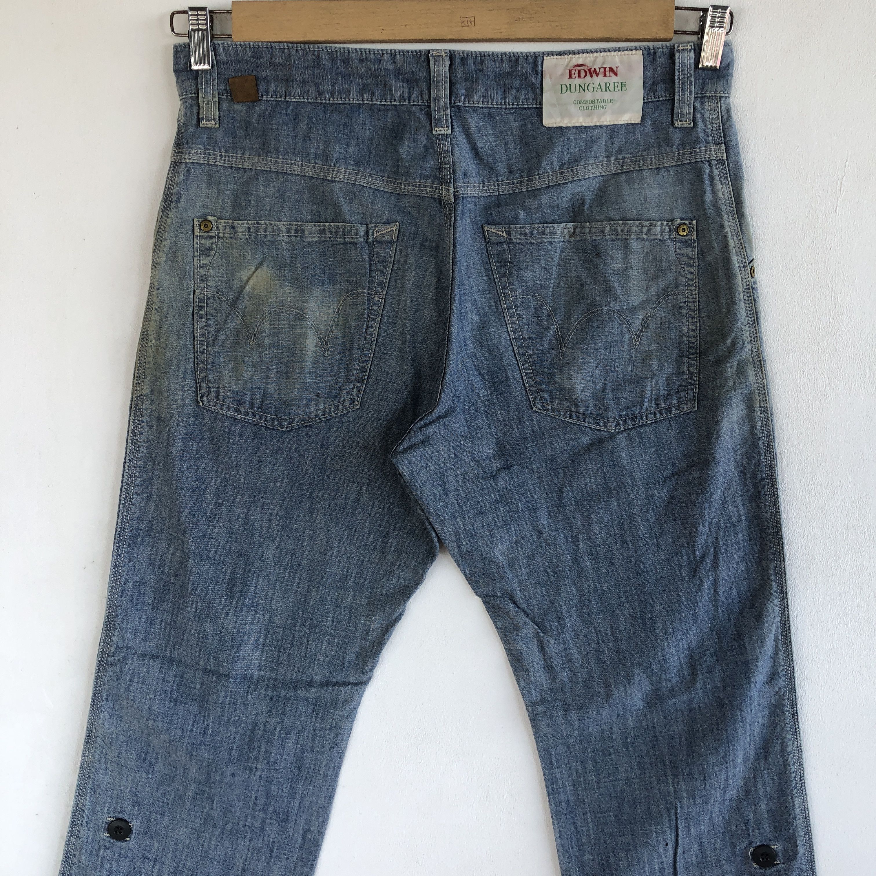 Edwin Vintage Edwin Dungaree Denim Japanese Dirty Jeans Pants Size US 34 / EU 50 - 4 Thumbnail
