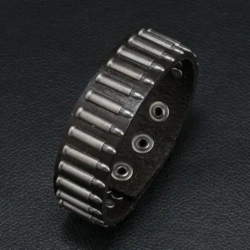 Jewelry Bullet Leather Bracelet Size ONE SIZE - 2 Thumbnail