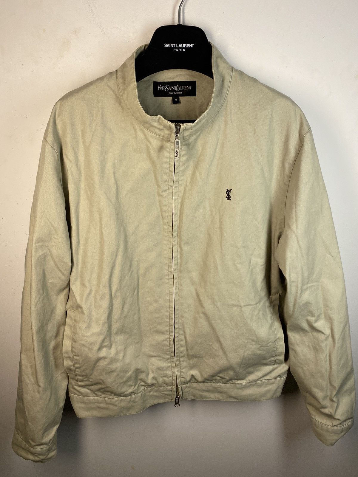 Yves Saint Laurent Beige 90s YSL Jacket Canvas Cotton Light Classic Bomber Size US M / EU 48-50 / 2 - 16 Thumbnail