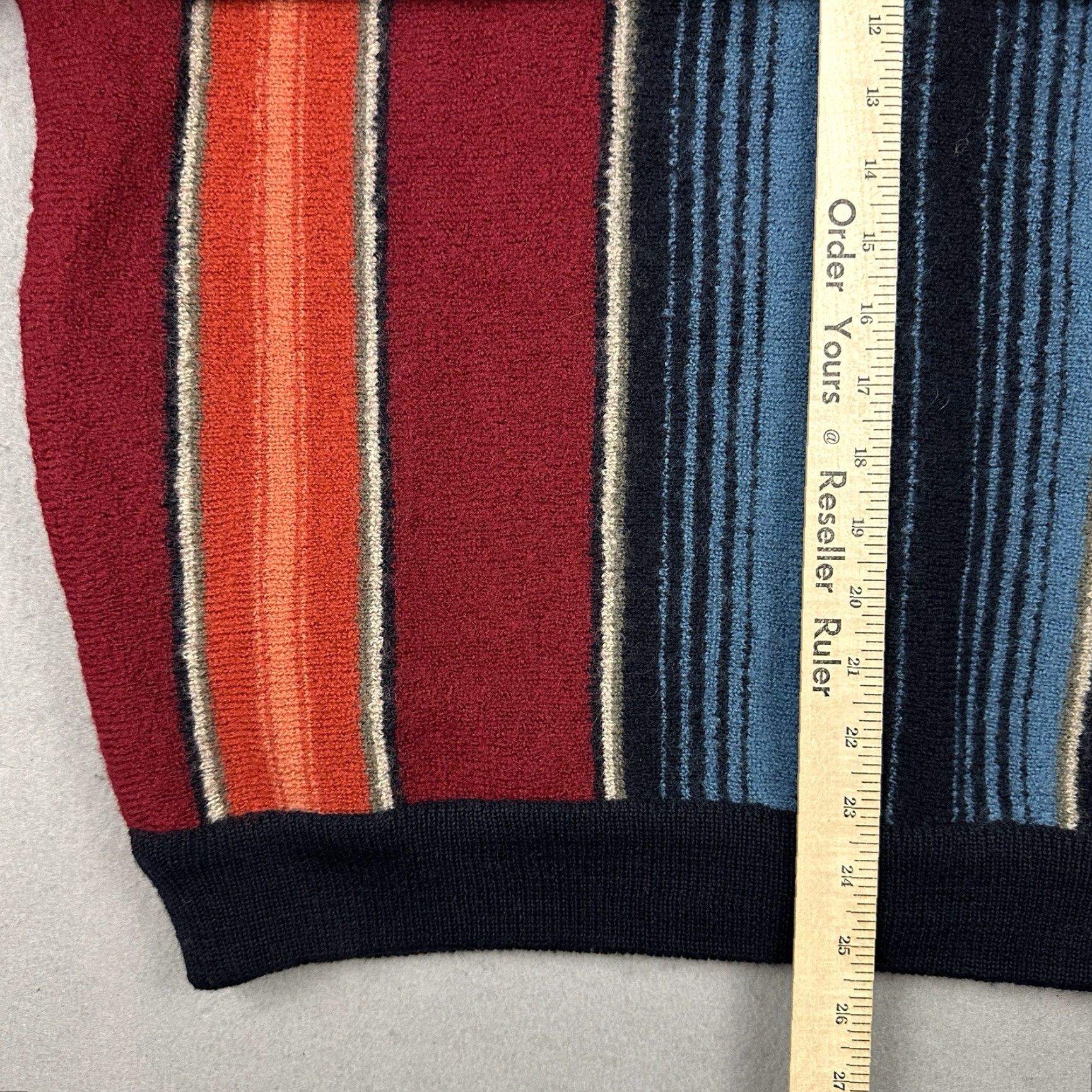 Vintage VINTAGE Structure Sweater Cardigan Men L Blue Wool 90s Grandpa Striped Knit Long Sleeve Collared Reg Mens Size US L / EU 52-54 / 3 - 7 Thumbnail