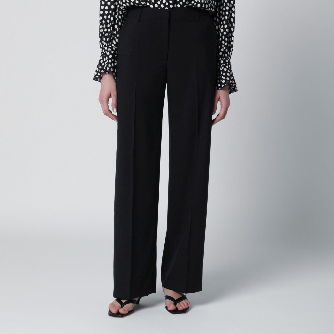 PT Torino Pt Torino Black Wool Trousers Size 28" / US 6 / IT 42 - 1 Thumbnail