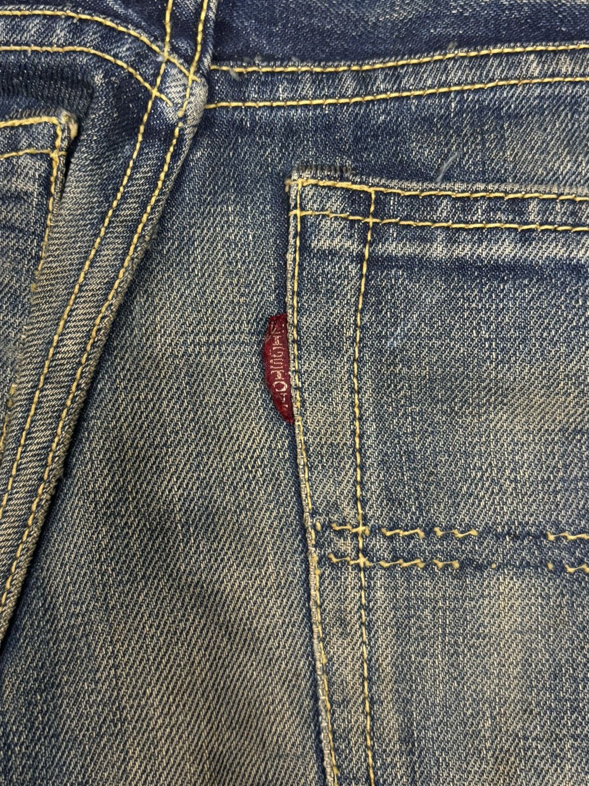 Sugar Cane Vintage 70s Big Stone Mud Wash Thrashed Distress Flare Jeans Size US 29 - 13 Thumbnail