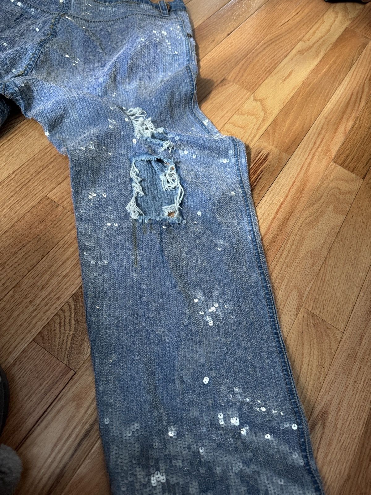 ASHISH ASHISH Distressed Sequin Denim Jeans – Size M Size 30" / US 8 / IT 44 - 5 Thumbnail