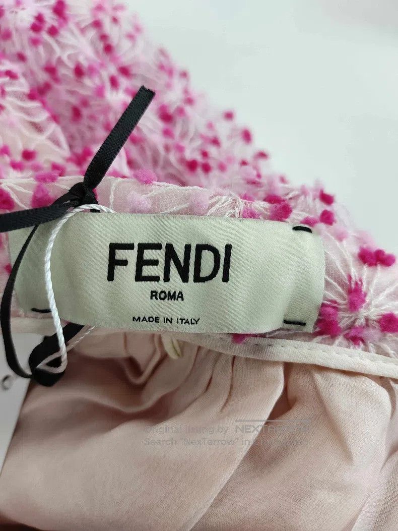 Fendi Fendi Pink Velvet Embroidered Skirt Size 25" / US 0 / IT 36 - 3 Thumbnail