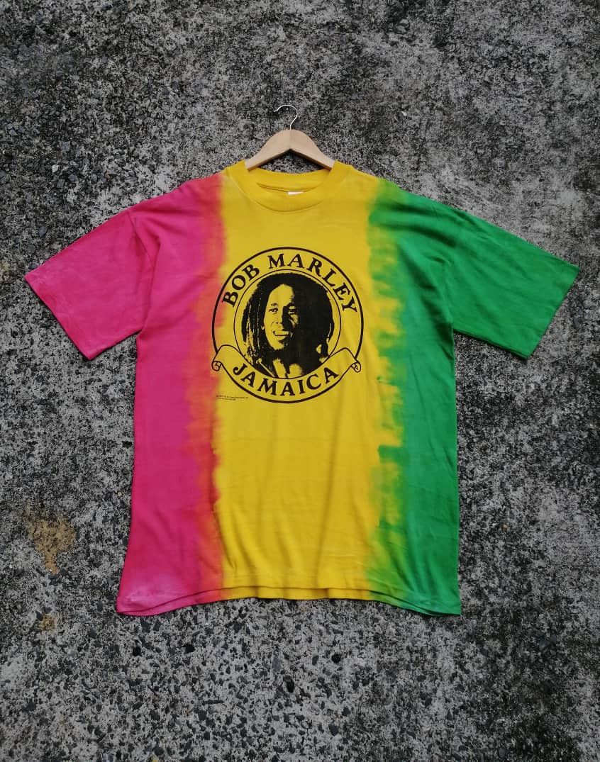 Bob Marley × Vintage Vintage 90s Bob Marley Jamaica Tie Dye Tee Size US L / EU 52-54 / 3 - 1 Thumbnail