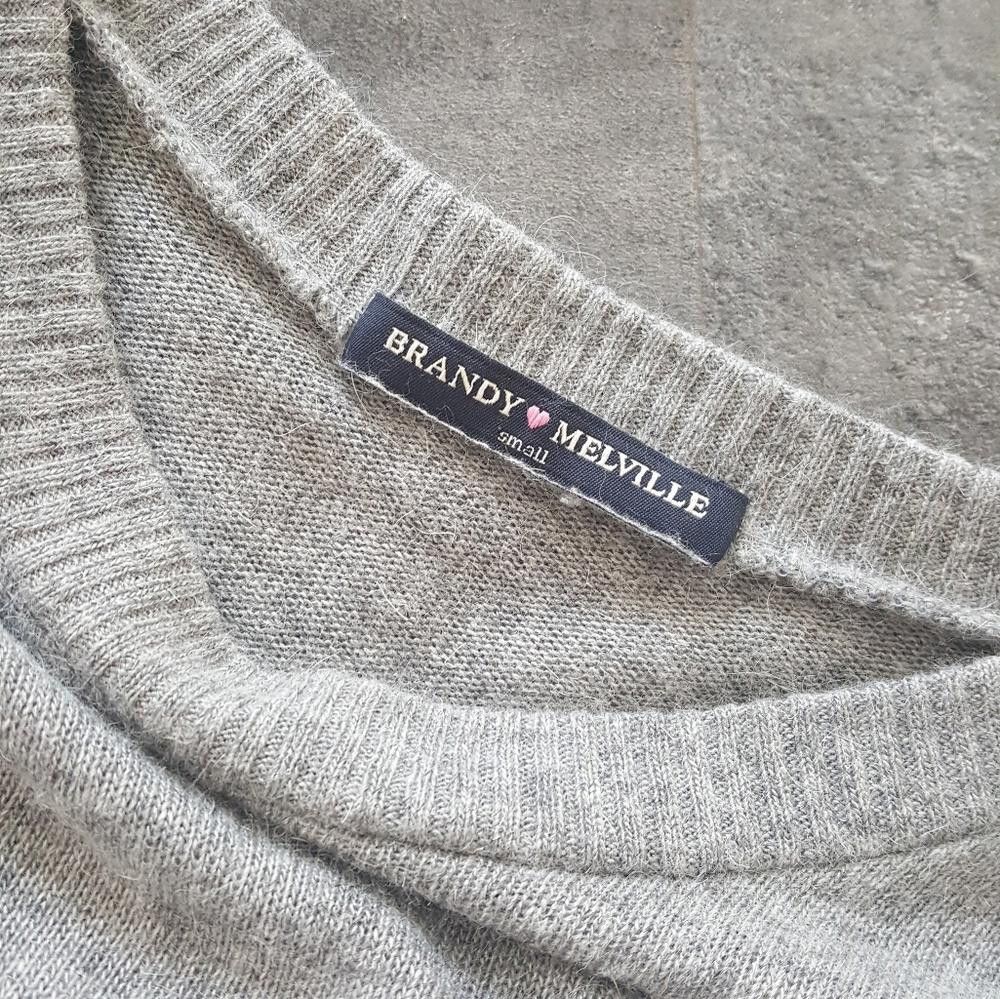 Designer Grey Cropped Melville Soft Long Sleeve Size ONE SIZE - 3 Thumbnail