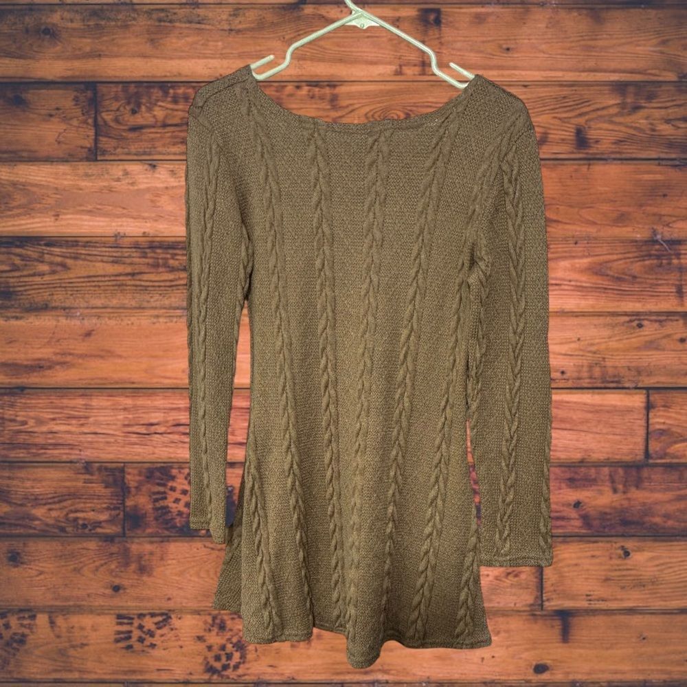 Other 3-D Knit Tan Sweater Dress Medium Size M / US 6-8 / IT 42-44 - 2 Thumbnail