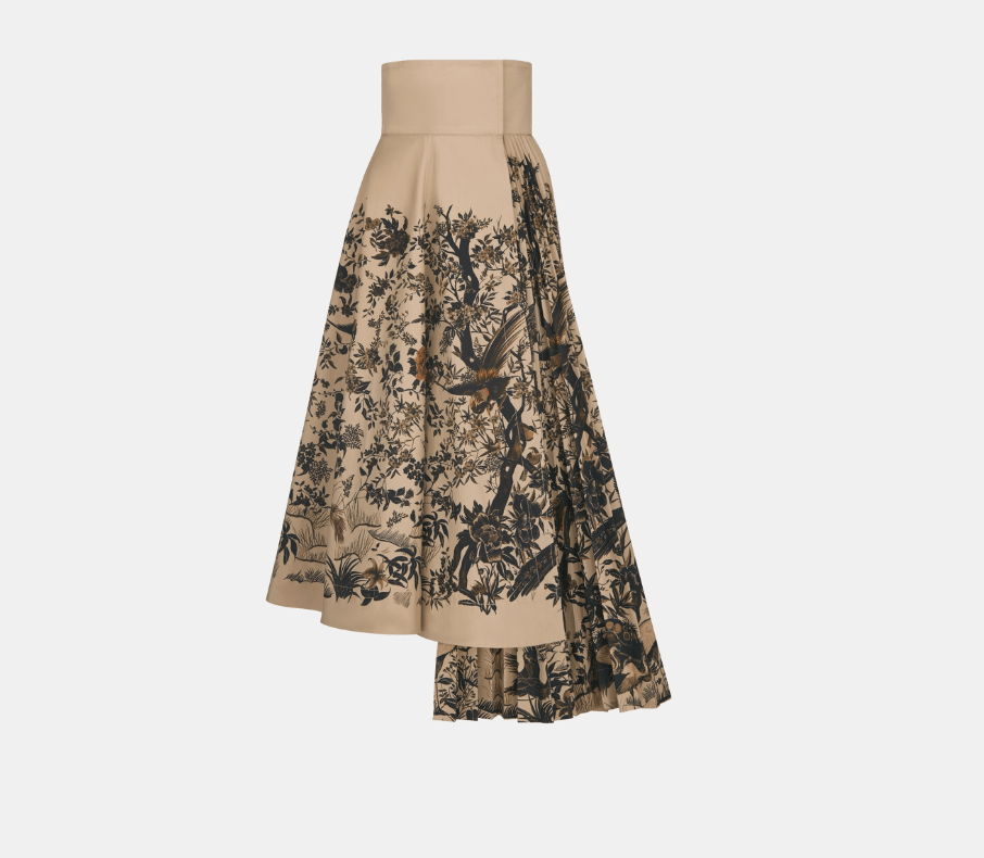 o1w1db10224 Asymmetric Long Skirt in Beige