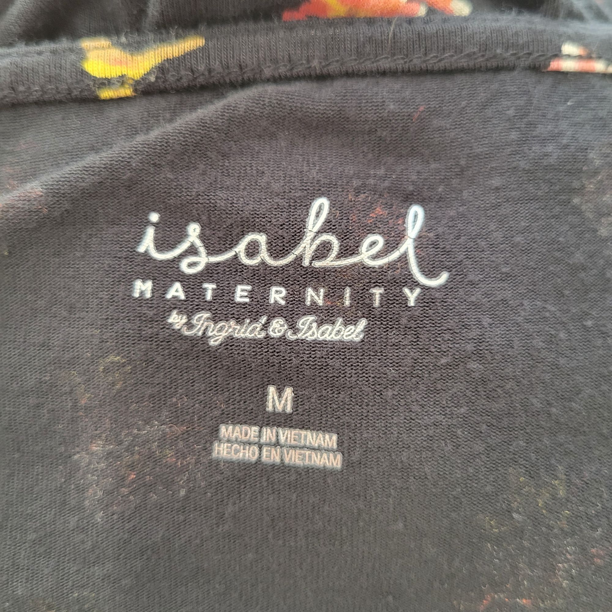 Vintage Ingrid Isabel Maternity Black Floral Midi Dress With Tie Wai Size M / US 6-8 / IT 42-44 - 3 Thumbnail