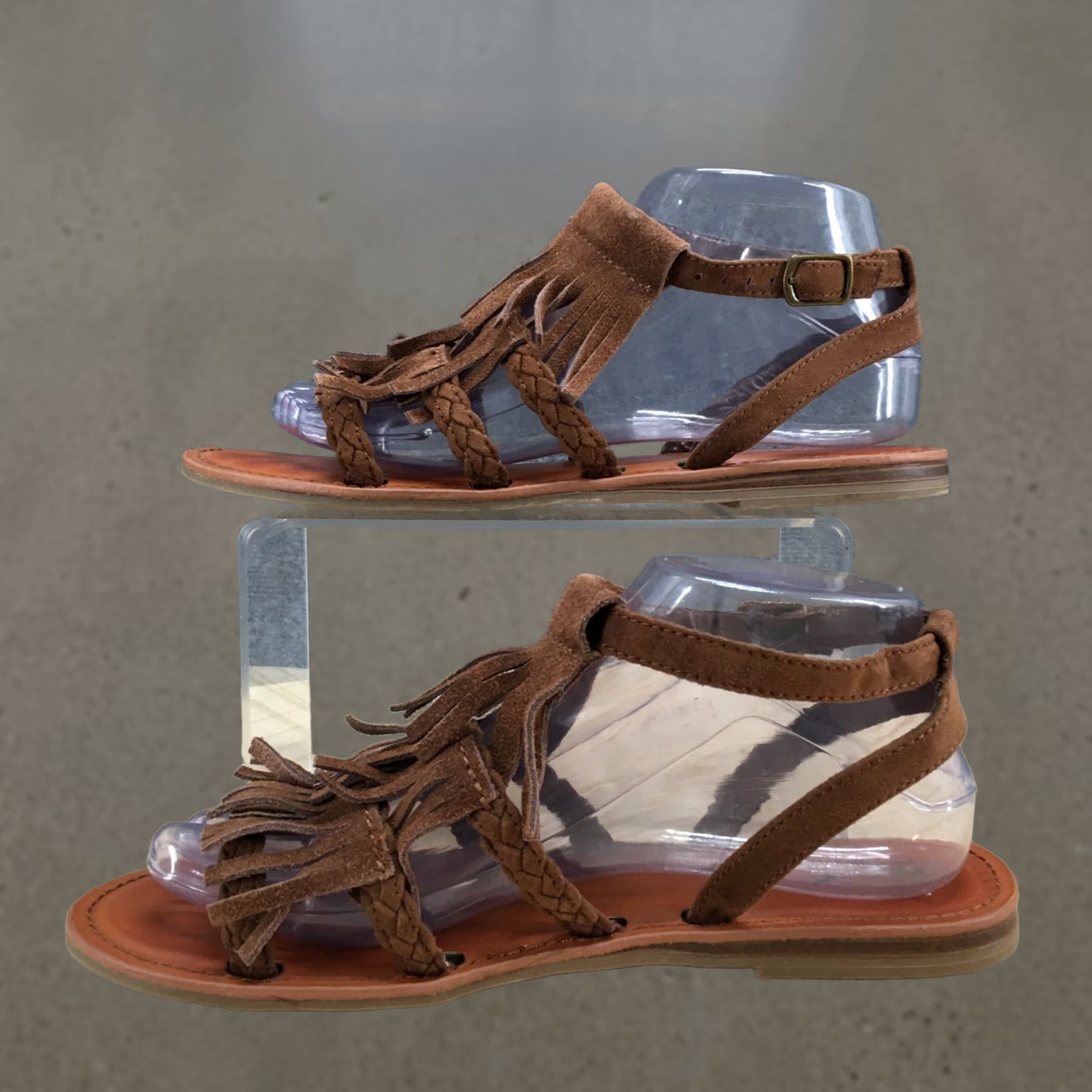 American Eagle Outfitters American Eagle Outfitters Sandals Gladiator Womens 8 Fringe Strappy Brown Flats Size US 8 / IT 38 - 1 Thumbnail