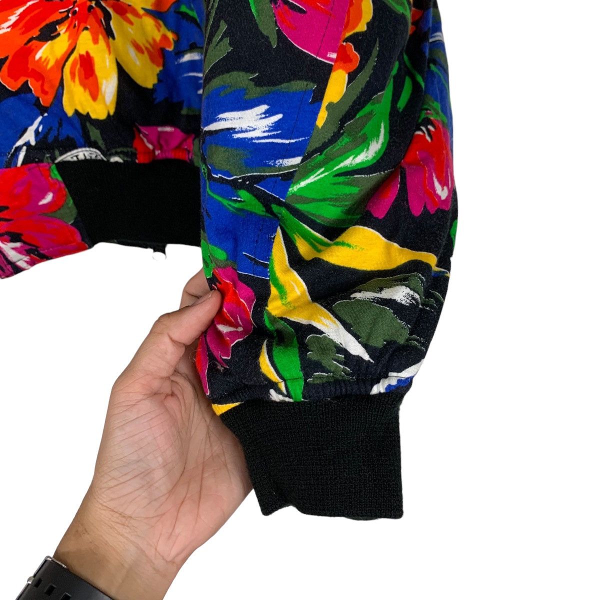 Vintage WORKS CLUB LOUNGE Florals Reversible Bomber Jacket #1137-C52 Size US S / EU 44-46 / 1 - 9 Thumbnail