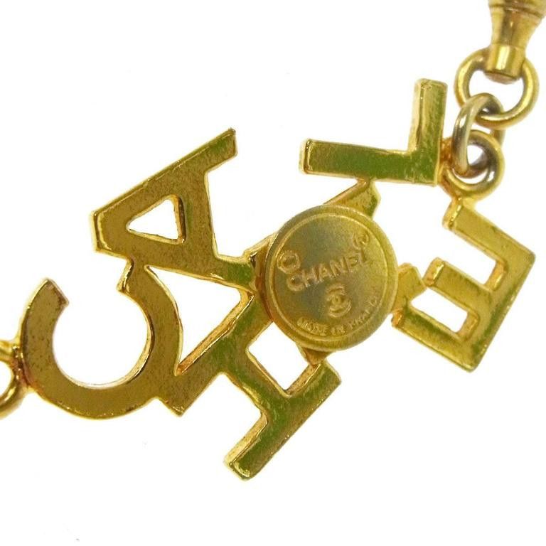 Chanel Chanel Vintage Gold 'CHANEL' Charm Letters Choker Necklace Size ONE SIZE - 5 Thumbnail