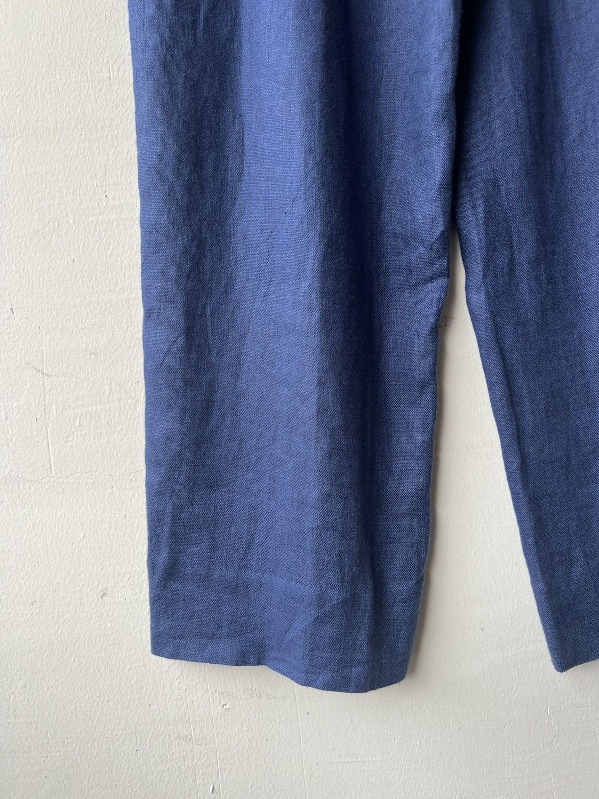 Mademoiselle Non Non Papas Japan 100% Linen Baggy Trouser Pant Blue Size US 34 / EU 50 - 16 Thumbnail