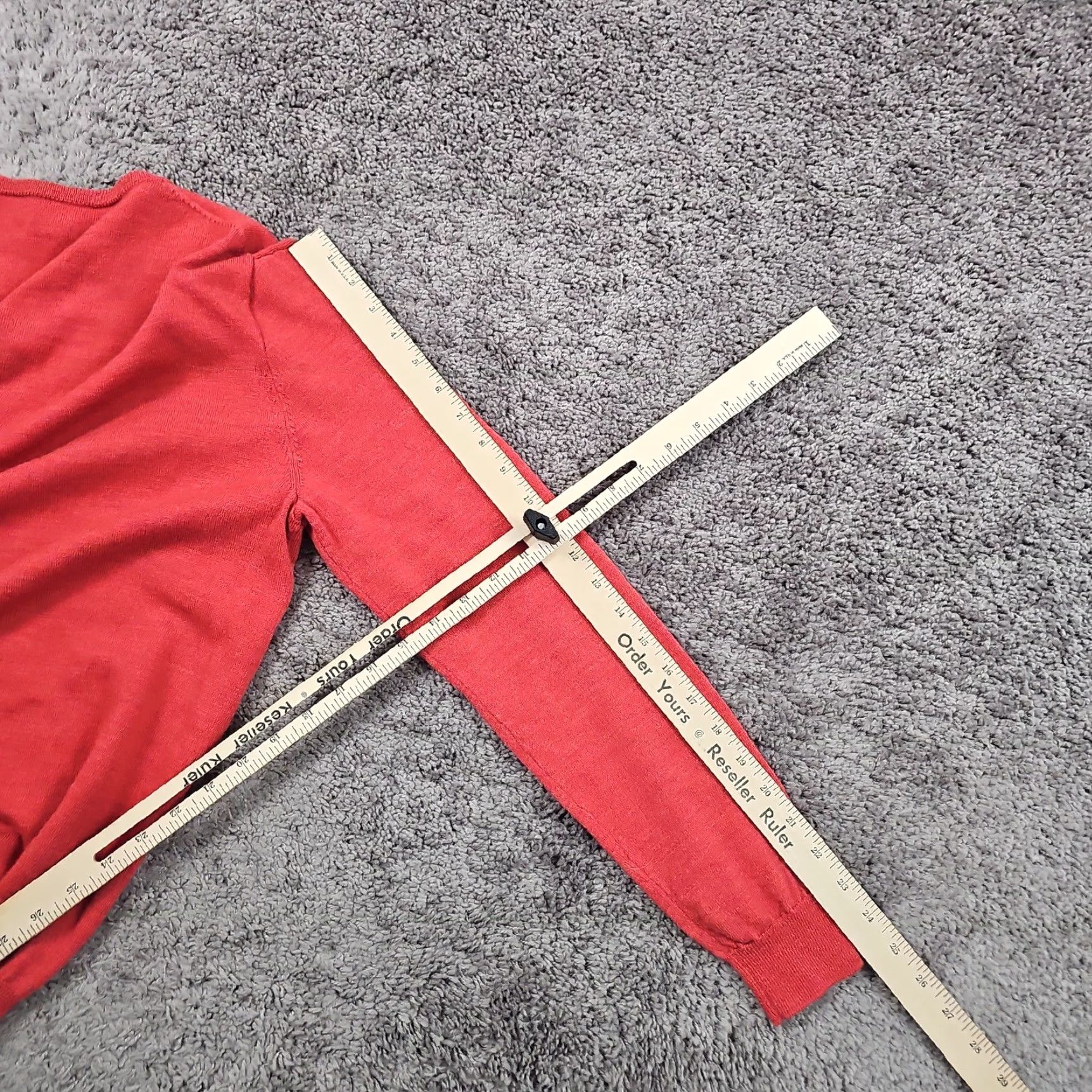 J.CREW Sweater Womens M Red 100% Merino Wool Lightweight Casual Fall V-Neck