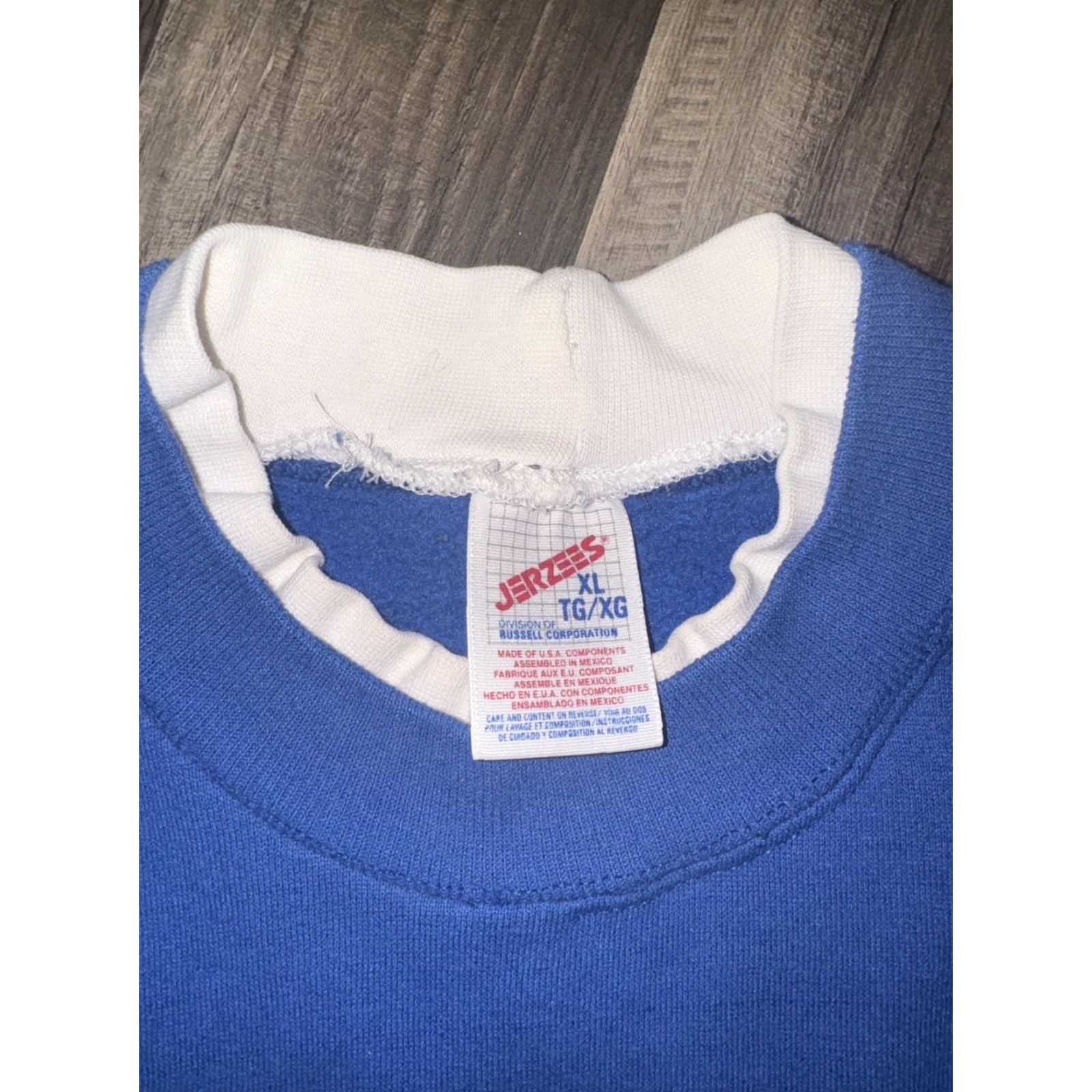 Jerzees VINTAGE Jerzees Made In USA Sweatshirt Men XL Blue Crewneck Double Collar Mens Size US XL / EU 56 / 4 - 2 Thumbnail
