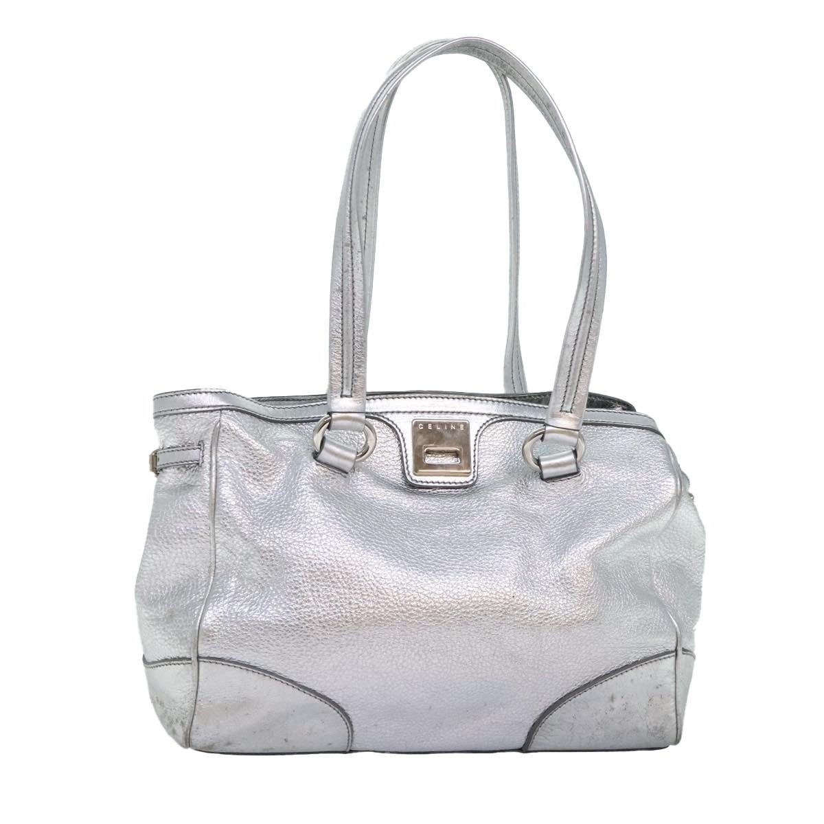 Celine CELINE Tote Bag Leather Silver Size ONE SIZE - 1 Thumbnail