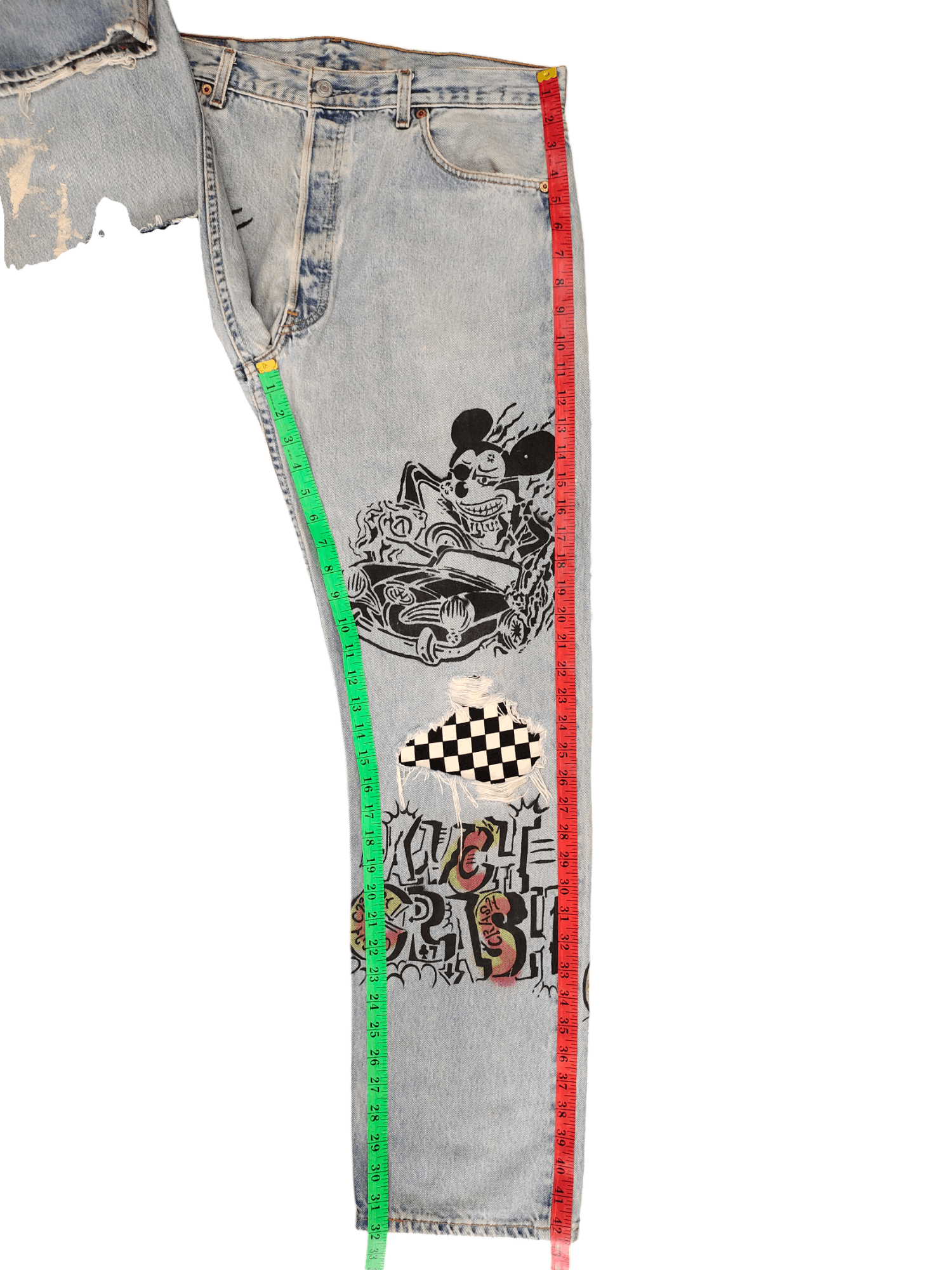 Levi's Vintage Clothing Vintage Levis 501 Mickey Mouse Distress Jeans Custom Size US 35 - 11 Thumbnail