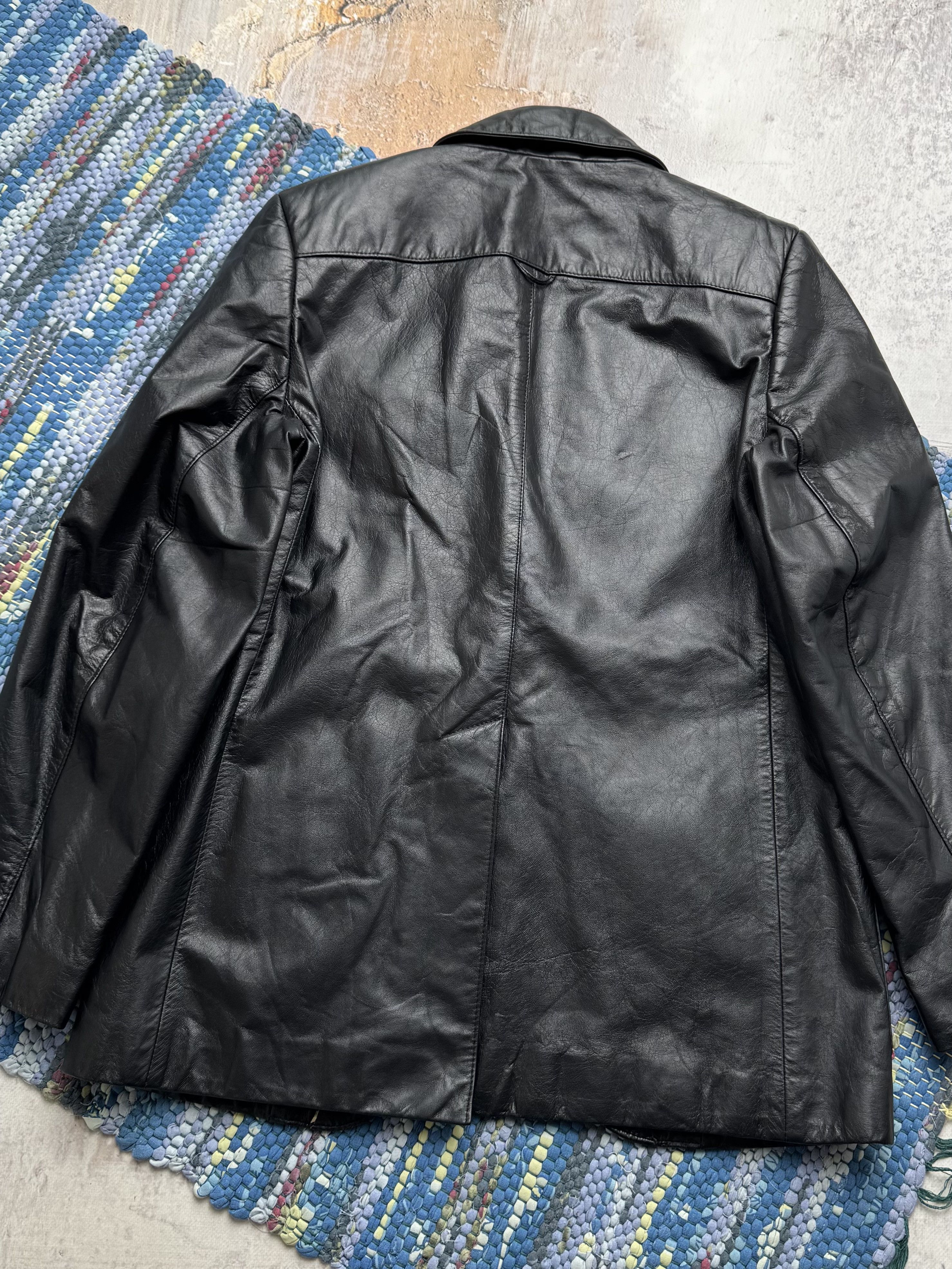 Vintage Vintage Genuine Leather Blazer Jacket Tailored Button Front Size M / US 6-8 / IT 42-44 - 10 Thumbnail