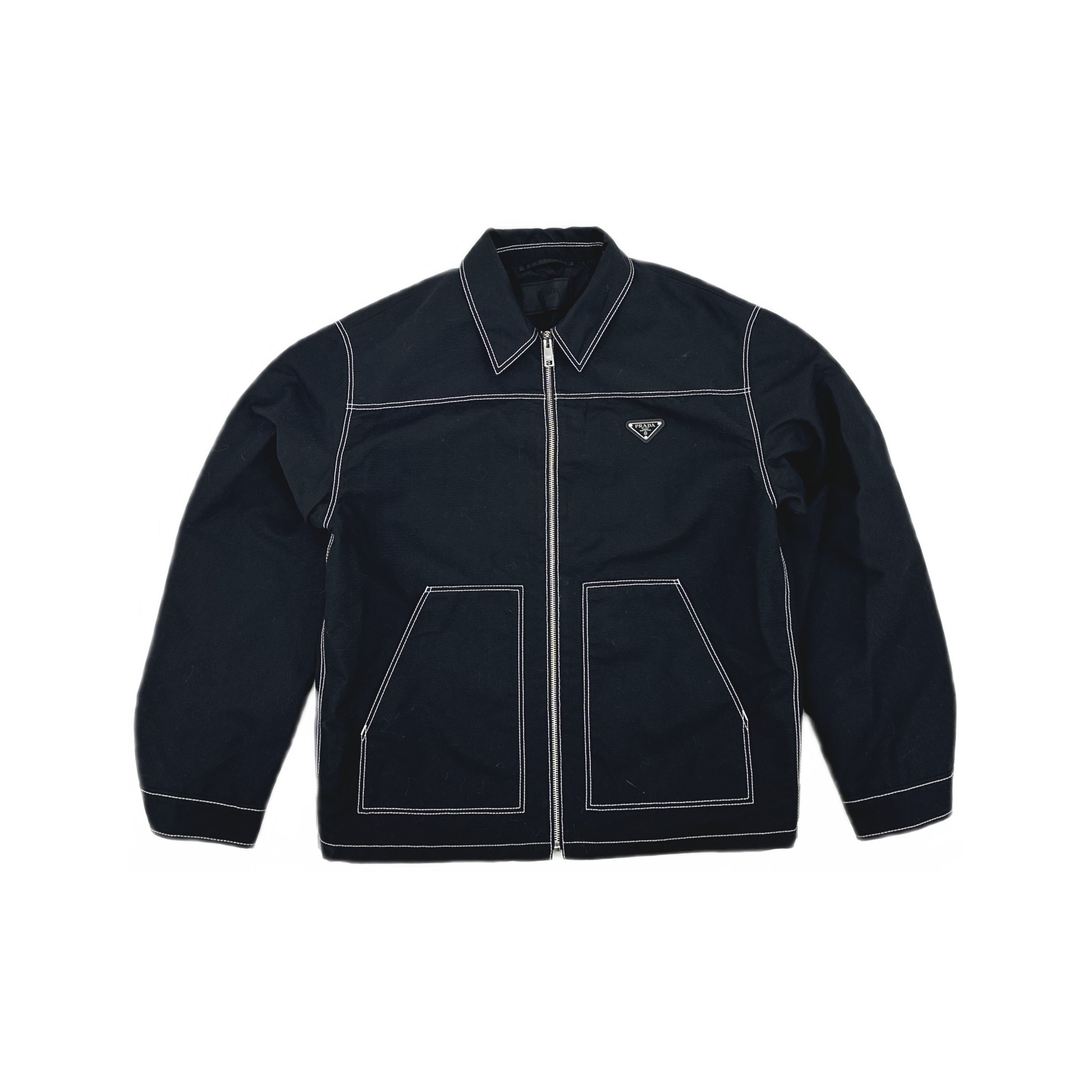 Prada Prada Contrast Stitch Zip Jacket Black S Size US S / EU 44-46 / 1 - 1 Thumbnail