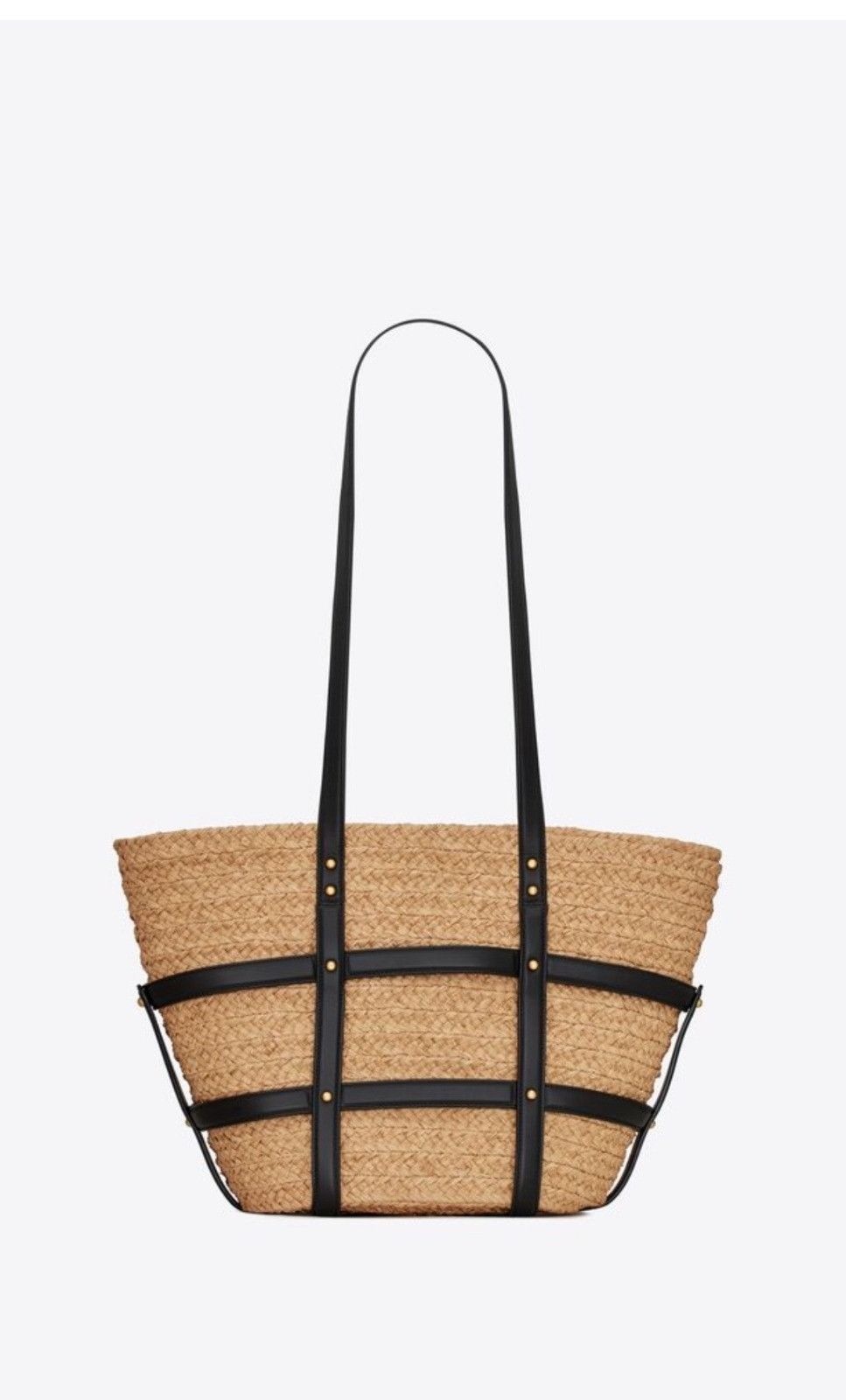 Saint Laurent Paris o1b1hav110824 Size: OS/ Panier Medium Bag in Black/Beige Size ONE SIZE - 2 Thumbnail