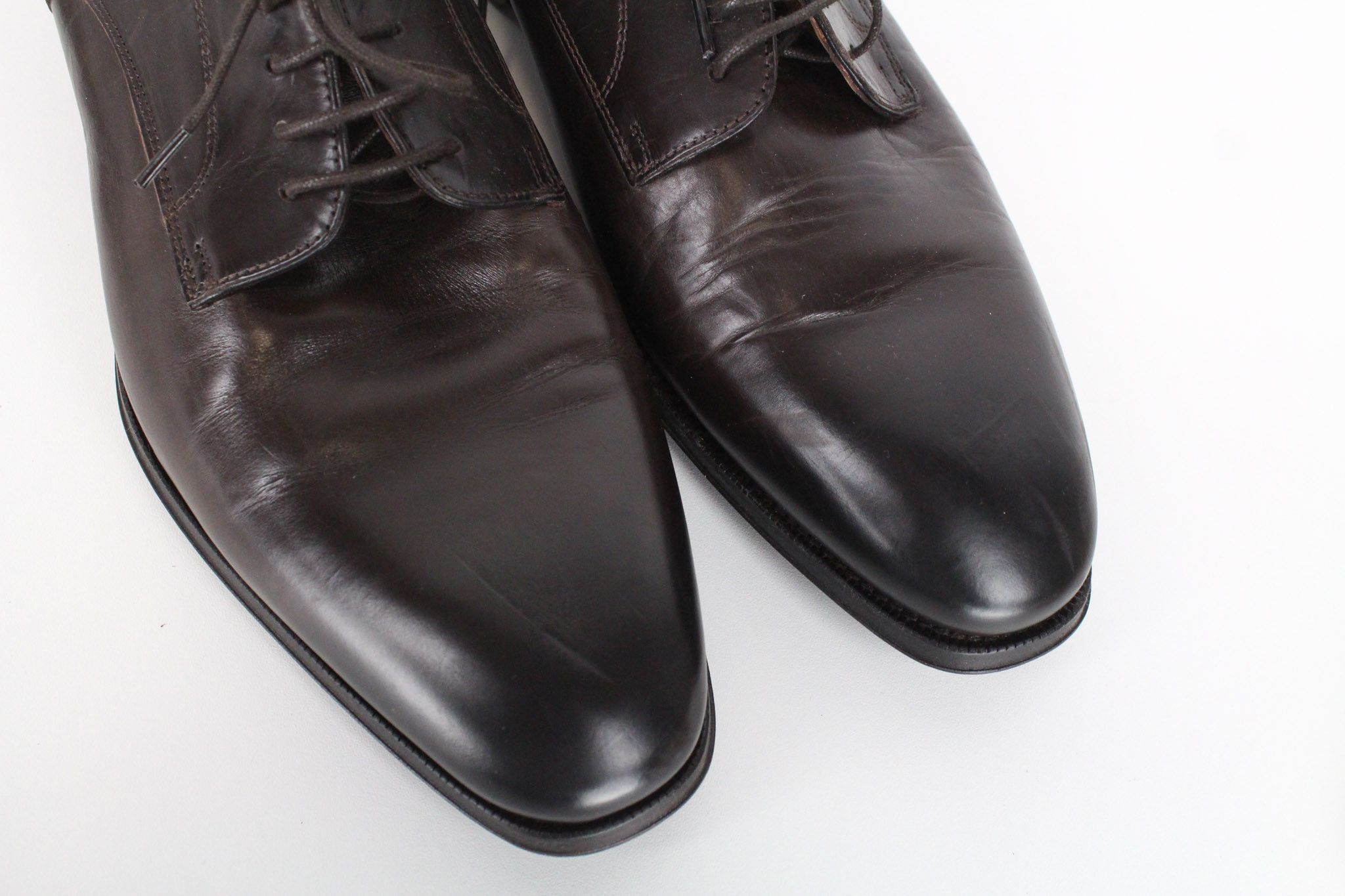 Suitsupply EU44.5 Brown Leather Laced Low-Top 72662 Size US 11.5 / EU 44-45 - 8 Thumbnail