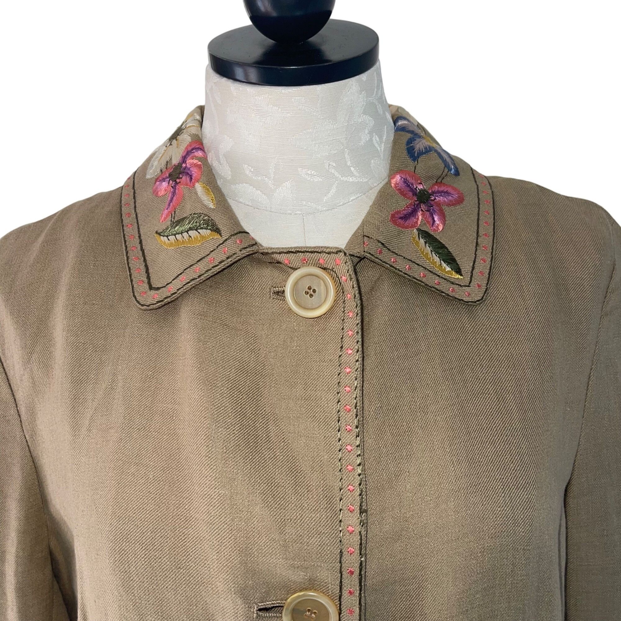 DKNY Dkny Vintage Womens Duster Jacket Size 12 Tan Size XL / US 12-14 / IT 48-50 - 3 Thumbnail