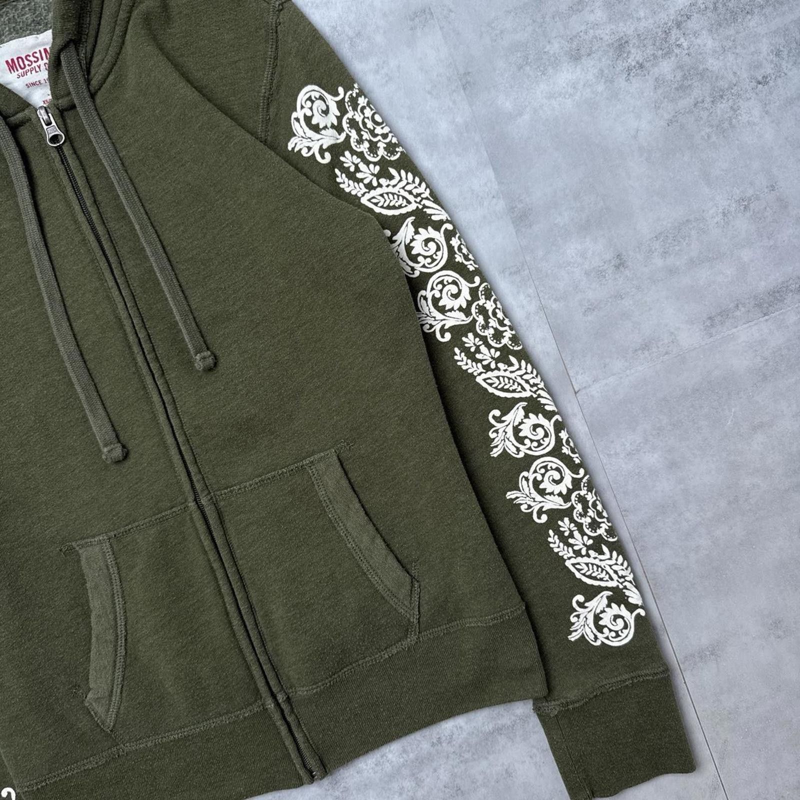 Mossimo Y2K Mossimo Green Zip Up Floral Sleeves Grunge 00s Jacket Size XS / US 0-2 / IT 36-38 - 2 Thumbnail