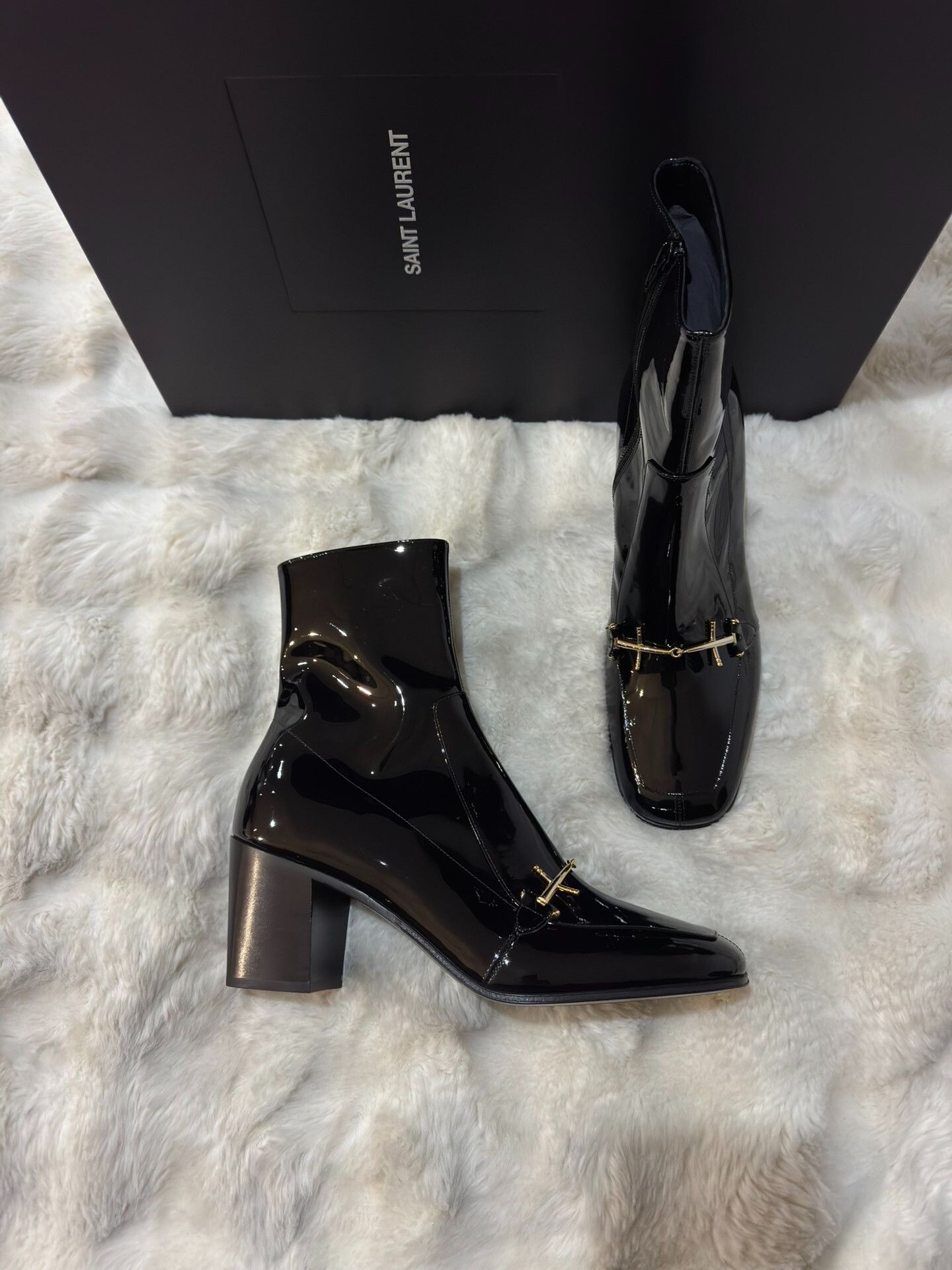 Saint Laurent Paris Saint Laurent Runway Black Gold Men's Boots Size US 9 / EU 42 - 1 Thumbnail