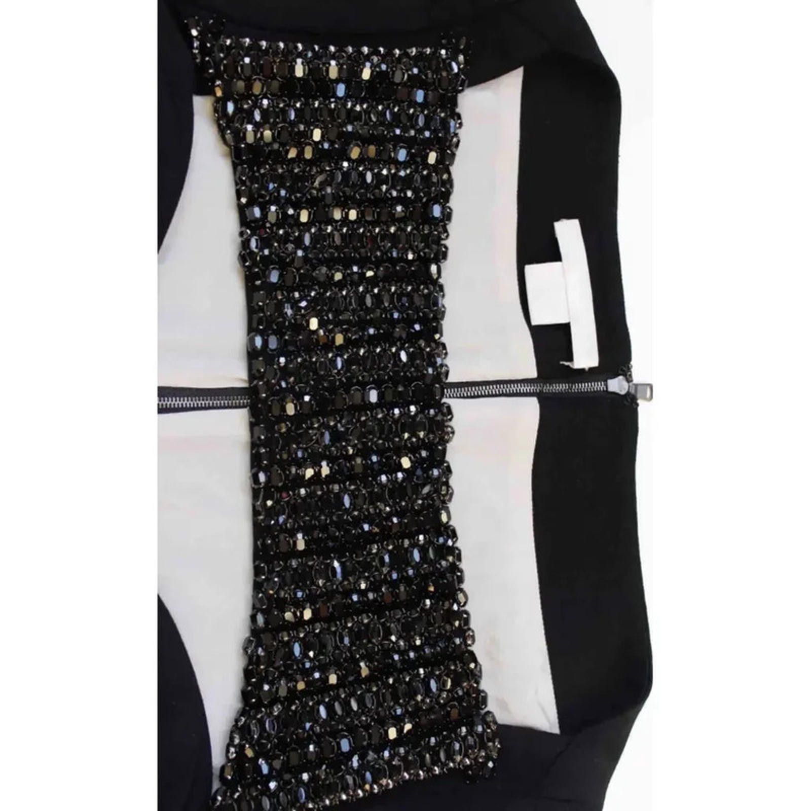 Other Antonio Berardi Black Embellished Panel Pencil Dress 40 uk 8 Size S / US 4 / IT 40 - 5 Thumbnail