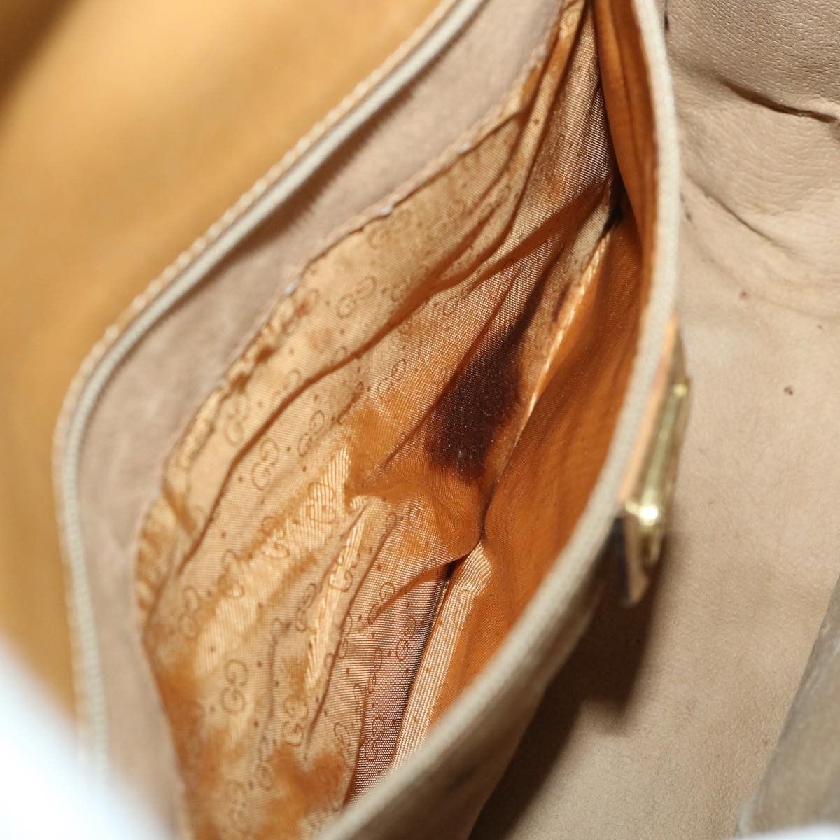 Gucci GUCCI Micro GG Canvas Web Sherry Line Shoulder Bag Beige Size ONE SIZE - 11 Thumbnail