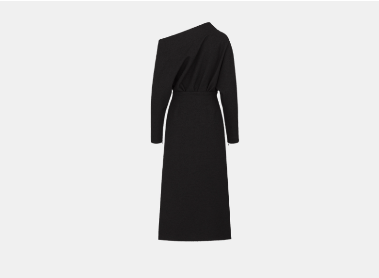 Dior o1w1db11225 421D10 Asymmetric Dress in Black Size S / US 4 / IT 40 - 2 Thumbnail