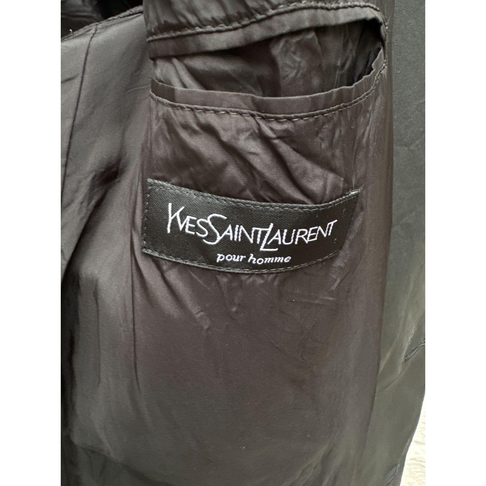 Yves Saint Laurent Black Nylon Mac Coat Size US M / EU 48-50 / 2 - 4 Thumbnail
