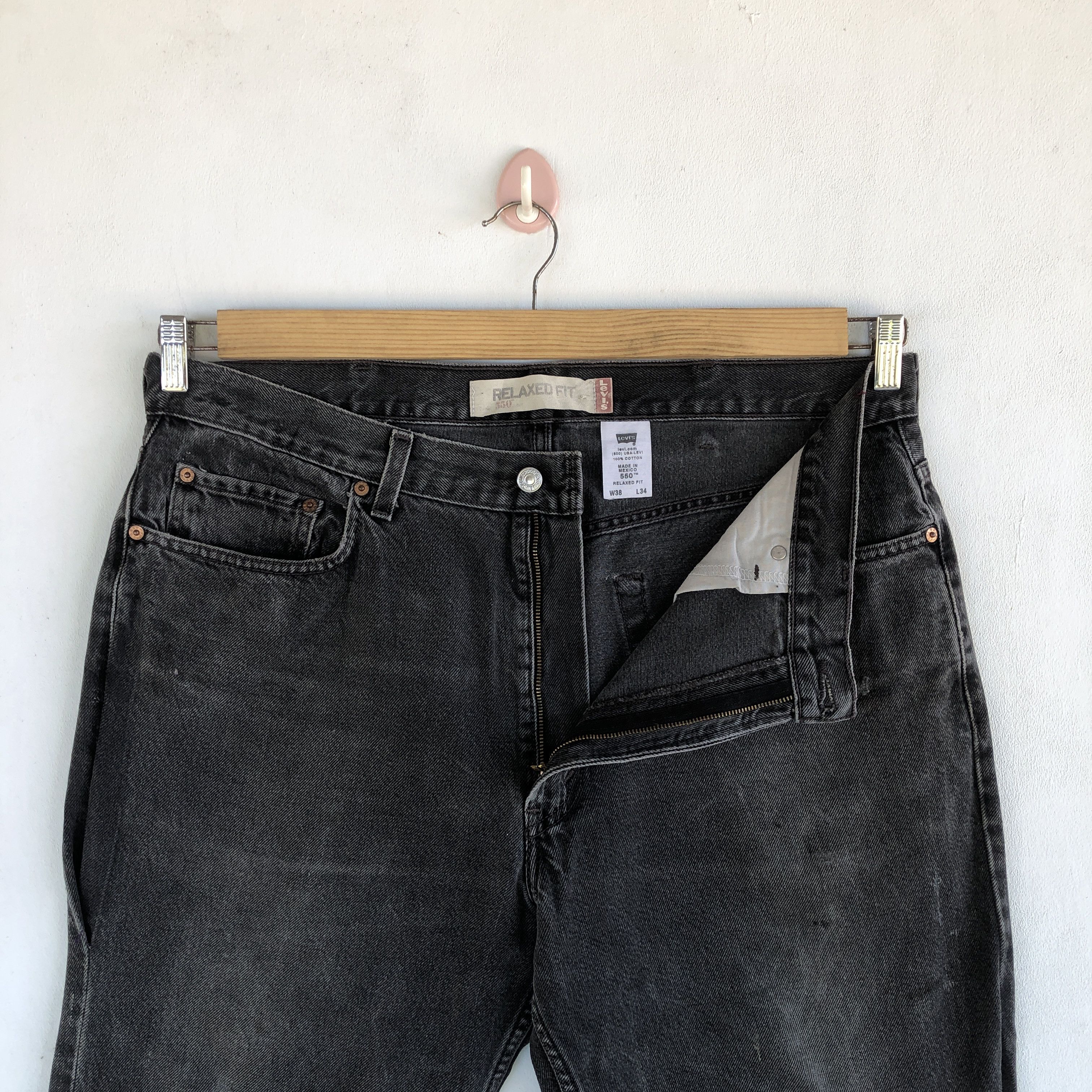 Levi's Vintage Levis 550 Jeans Faded Black Grunge Levi's Denim Size US 36 / EU 52 - 6 Thumbnail