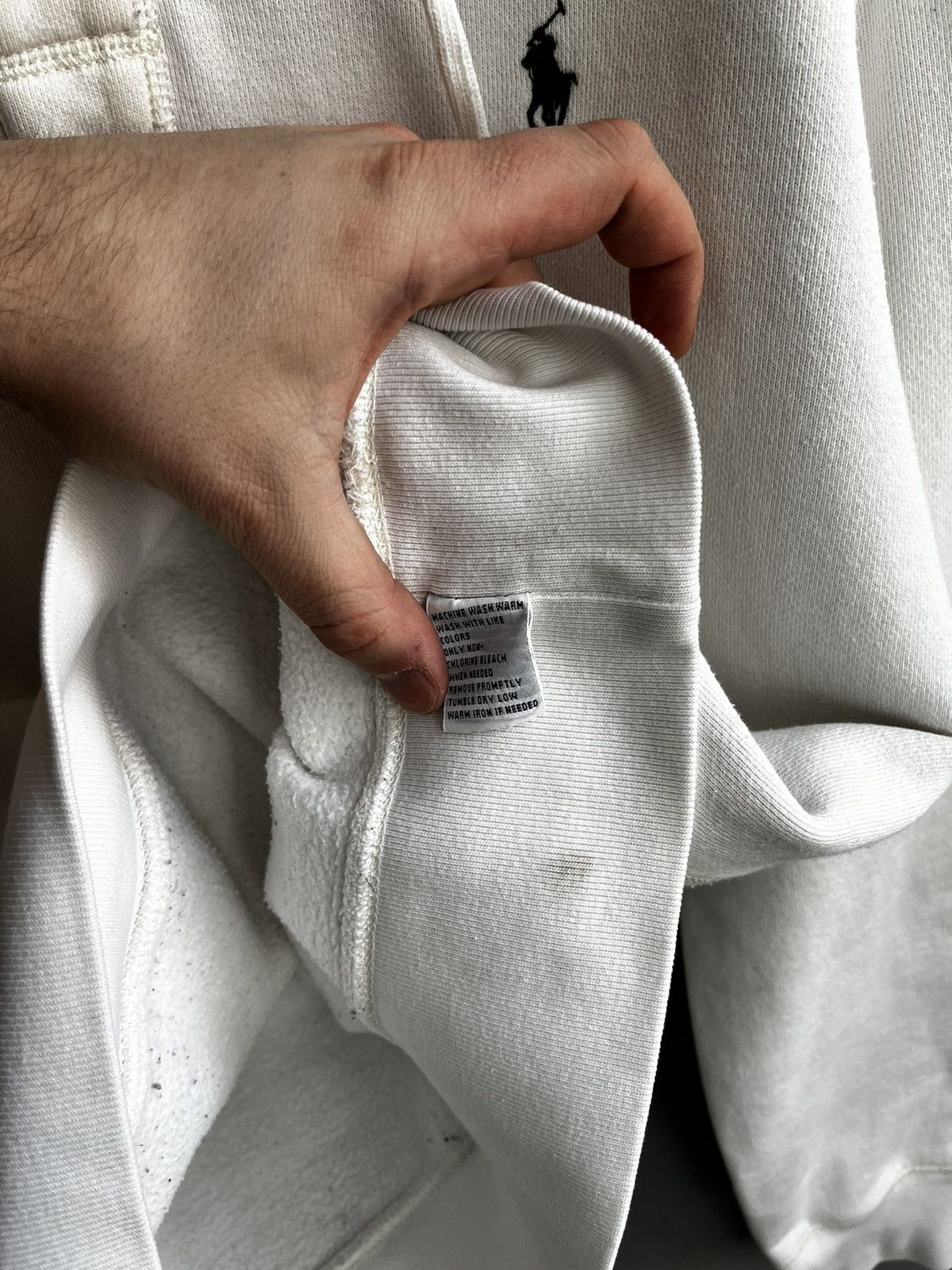Polo Ralph Lauren × Ralph Lauren × Vintage White Ralph Lauren hoodie vintage size L Size US L / EU 52-54 / 3 - 9 Thumbnail