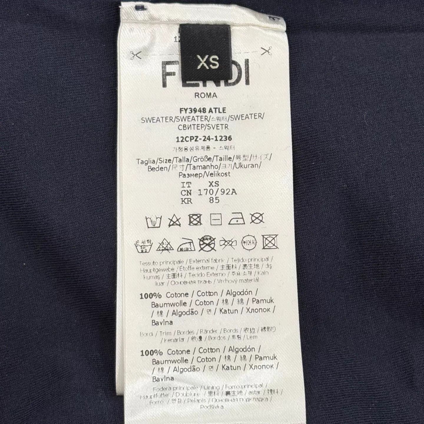 Fendi Fendi navy black corduroy zip hoodie XS new Size US XS / EU 42 / 0 - 4 Thumbnail