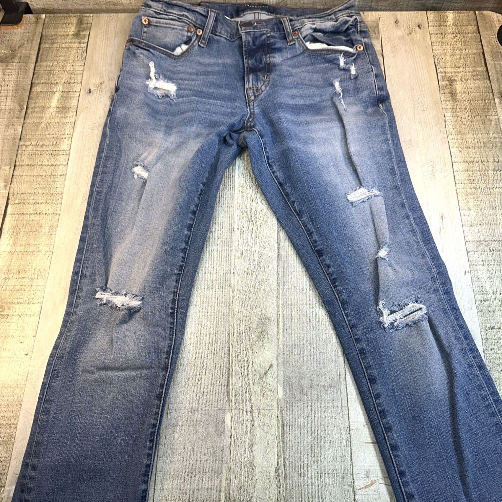 Vintage Aéropostale Jeans 29 Mens Straight Mid Rise Medium Wash Denim Regular Stretch Button Zip Cotton Blend Blue Branding: Aeropostale? Size US 29 - 2 Thumbnail