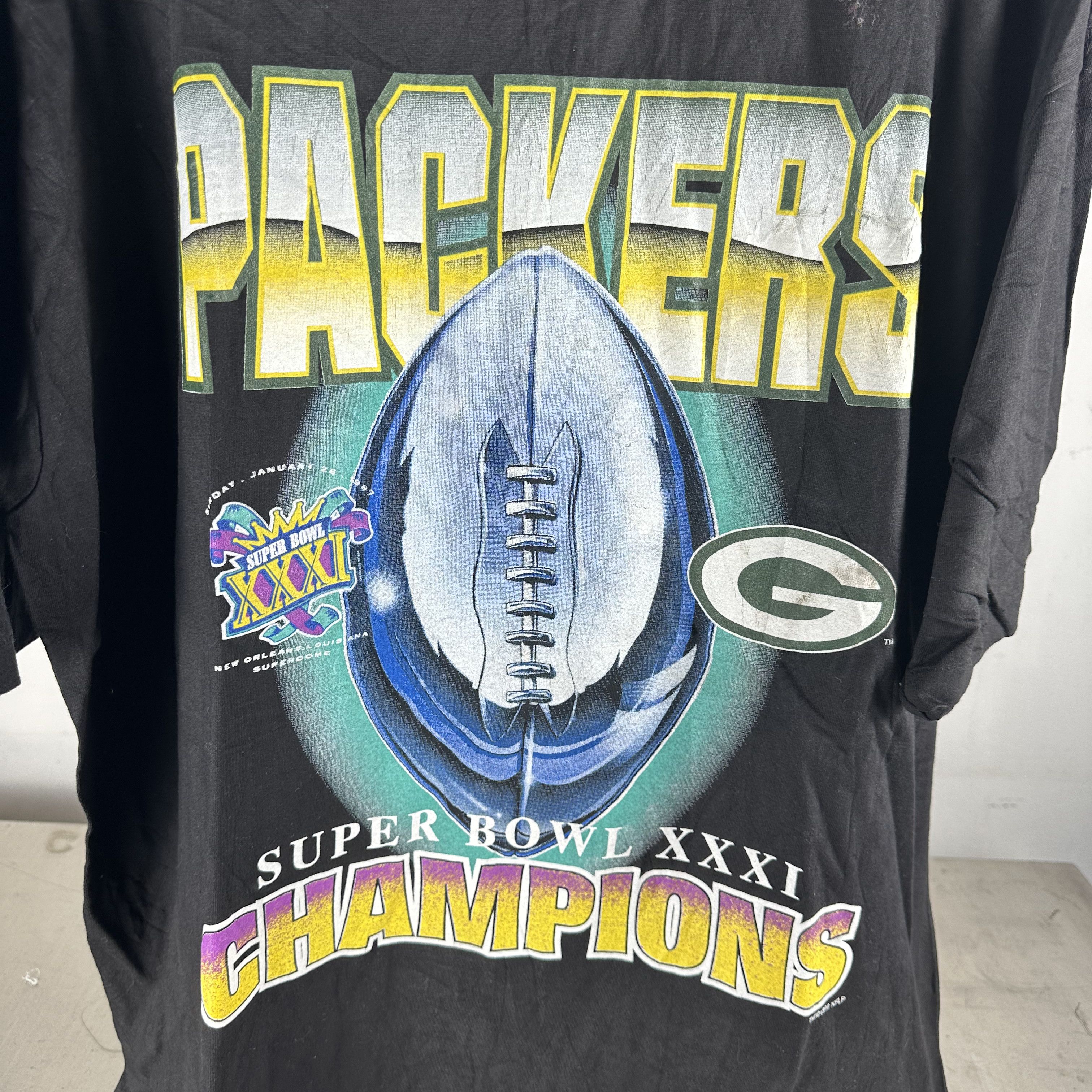Vintage 1996 Green Bay Packers NFL Super Bowl Champions T-Shirt Size US XXL / EU 58 / 5 - 2 Thumbnail
