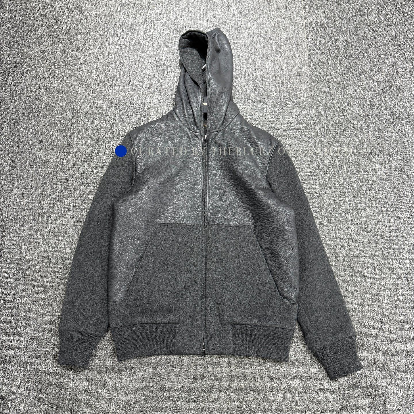 Loro Piana Black Leather Panel Zip-Up Hoodie Size US S / EU 44-46 / 1 - 1 Thumbnail