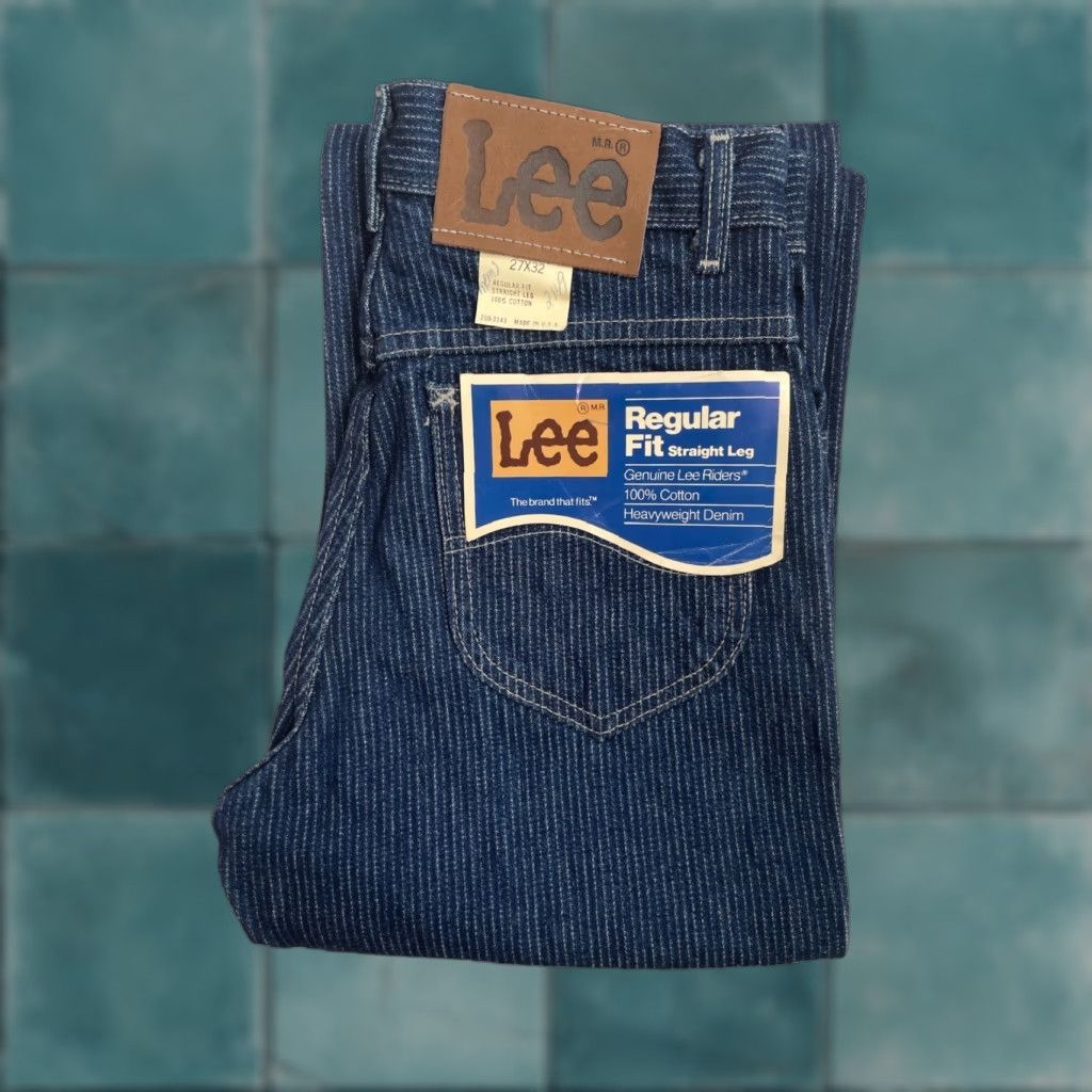 Lee VINTAGE Lee Railroad Stripe Jeans Straight Size 27x32 NWT USA Men Regular 100% Cotton Dark Blue Jeans Size US 27 - 1 Thumbnail
