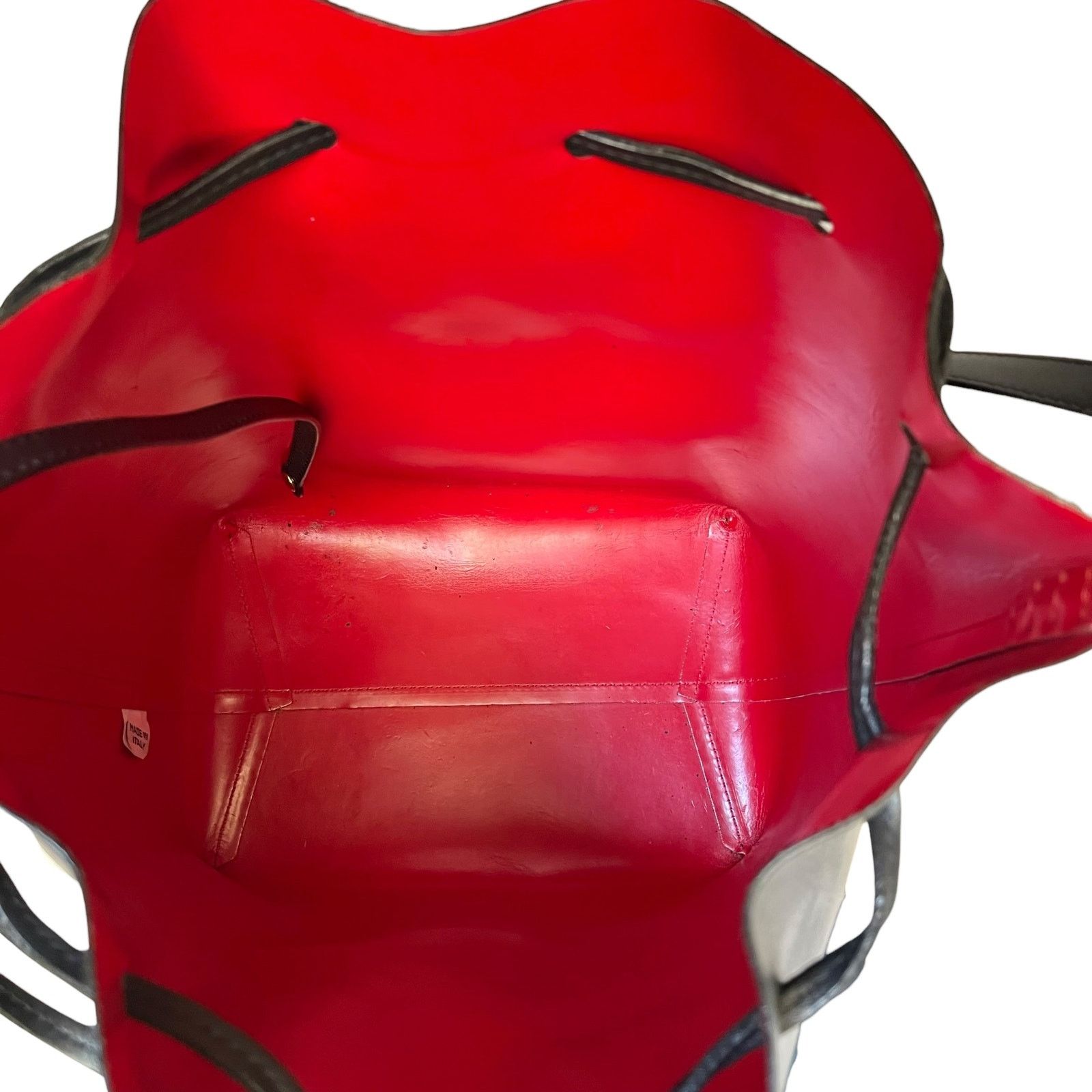 Mansur Gavriel Mansur Gavriel Black Red Leather Drawstring Bucket Bag Size ONE SIZE - 4 Thumbnail