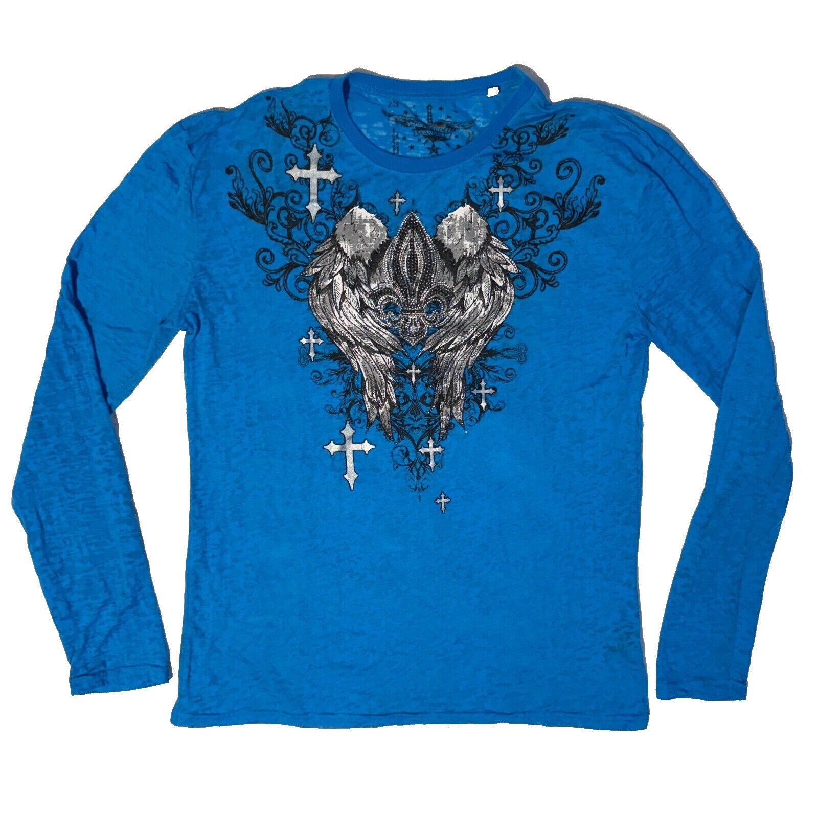 Affliction Rock & Roll Cowgirl Y2K TShirt Teal Womens XXL Affliction S Size US XXL / EU 58 / 5 - 1 Thumbnail