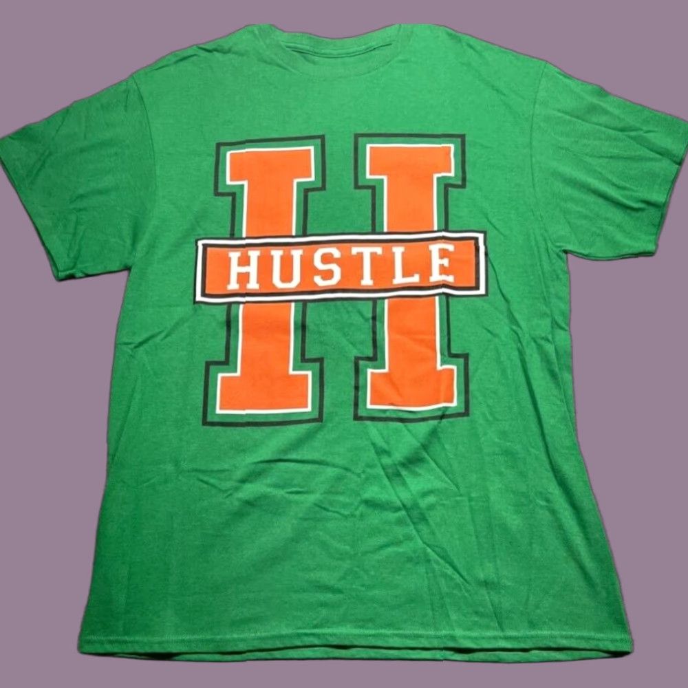 Vintage Rue21 T-Shirt Mens L Hustle Graphic Green Orange Cotton Crew Neck New Size US L / EU 52-54 / 3 - 1 Thumbnail