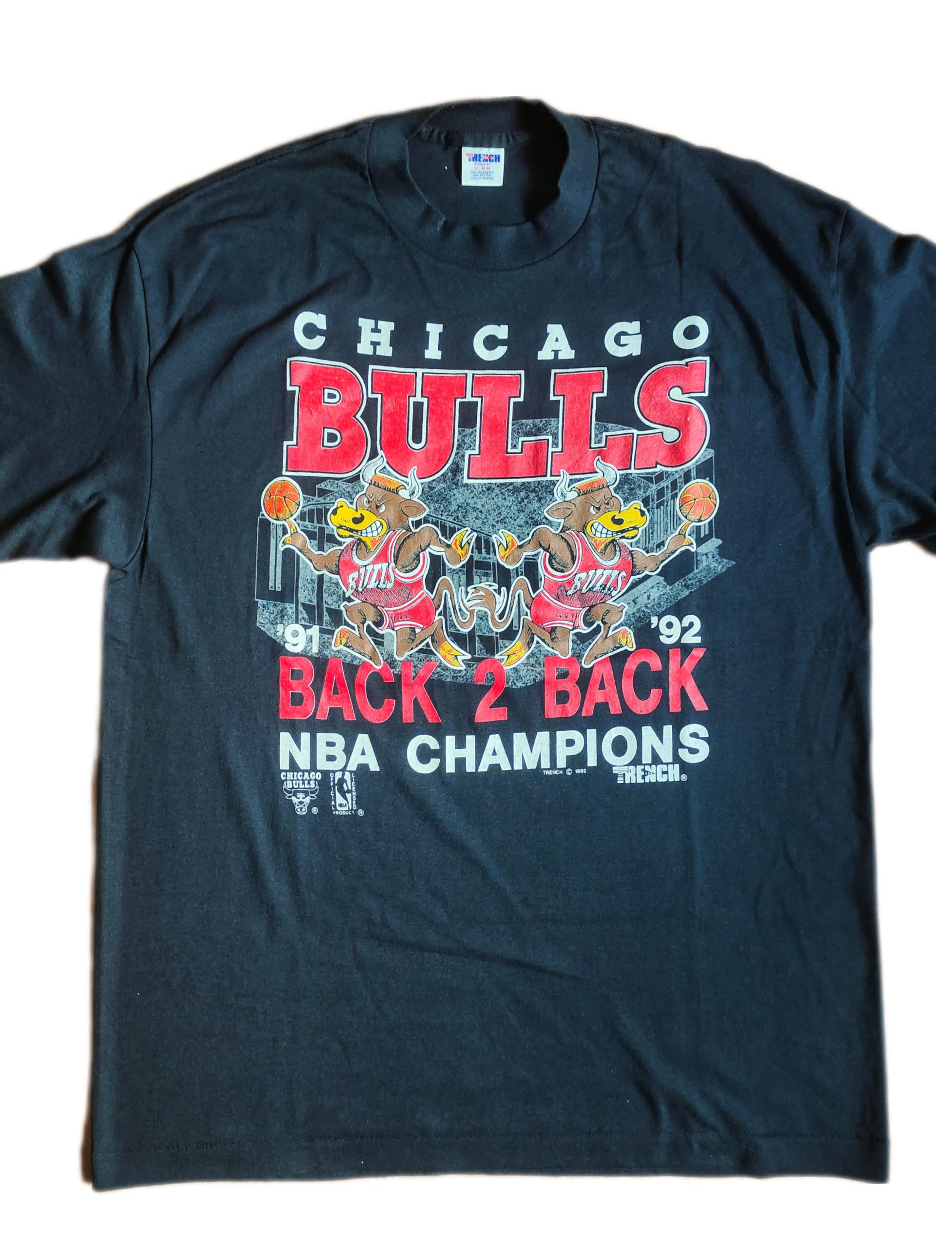 NBA × Vintage Vintage Chicago Bulls Back to Back 1991-1992 T-shirt Size US XL / EU 56 / 4 - 3 Thumbnail