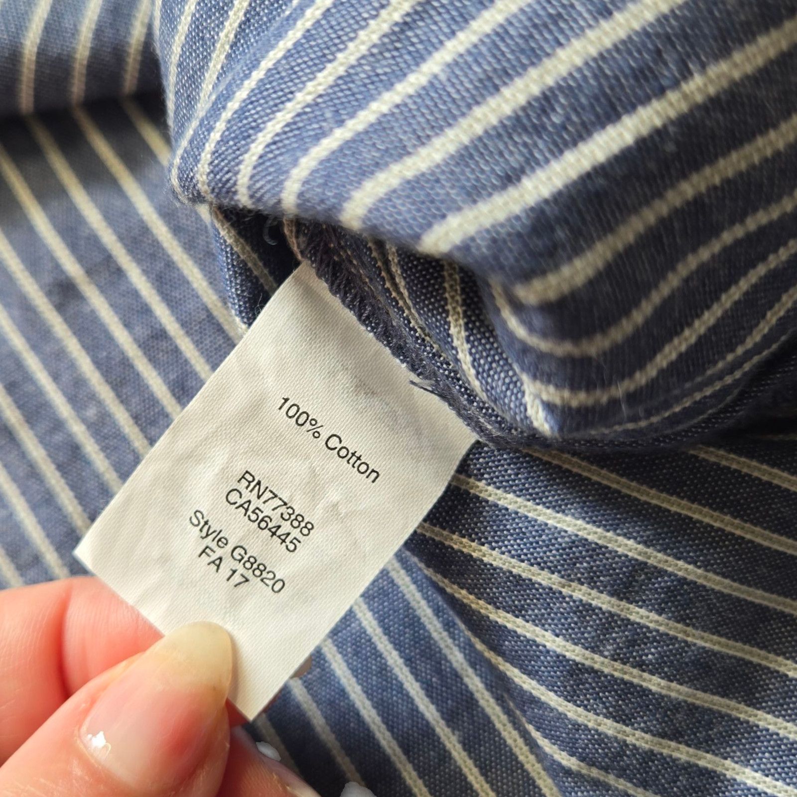 J.Crew J Crew Chambray Blue Striped Bell Sleeve Dress Size 2 Size XS / US 0-2 / IT 36-38 - 7 Thumbnail