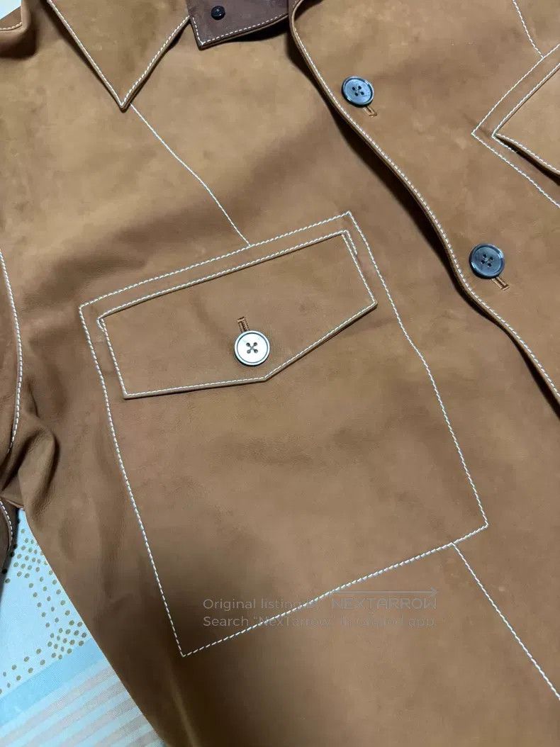 Hermes Hermes Cowhide Leather Jacket, Calfskin Leather Short-slee Size US M / EU 48-50 / 2 - 9 Thumbnail
