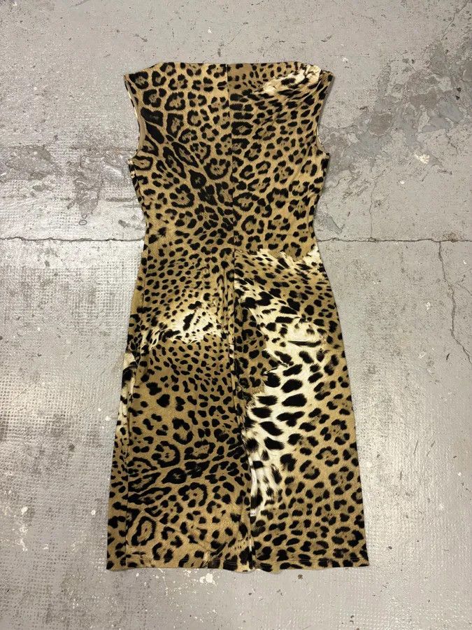 Roberto Cavalli × Vintage Roberto Cavalli Leopard Print Safari Dress Size M / US 6-8 / IT 42-44 - 4 Thumbnail