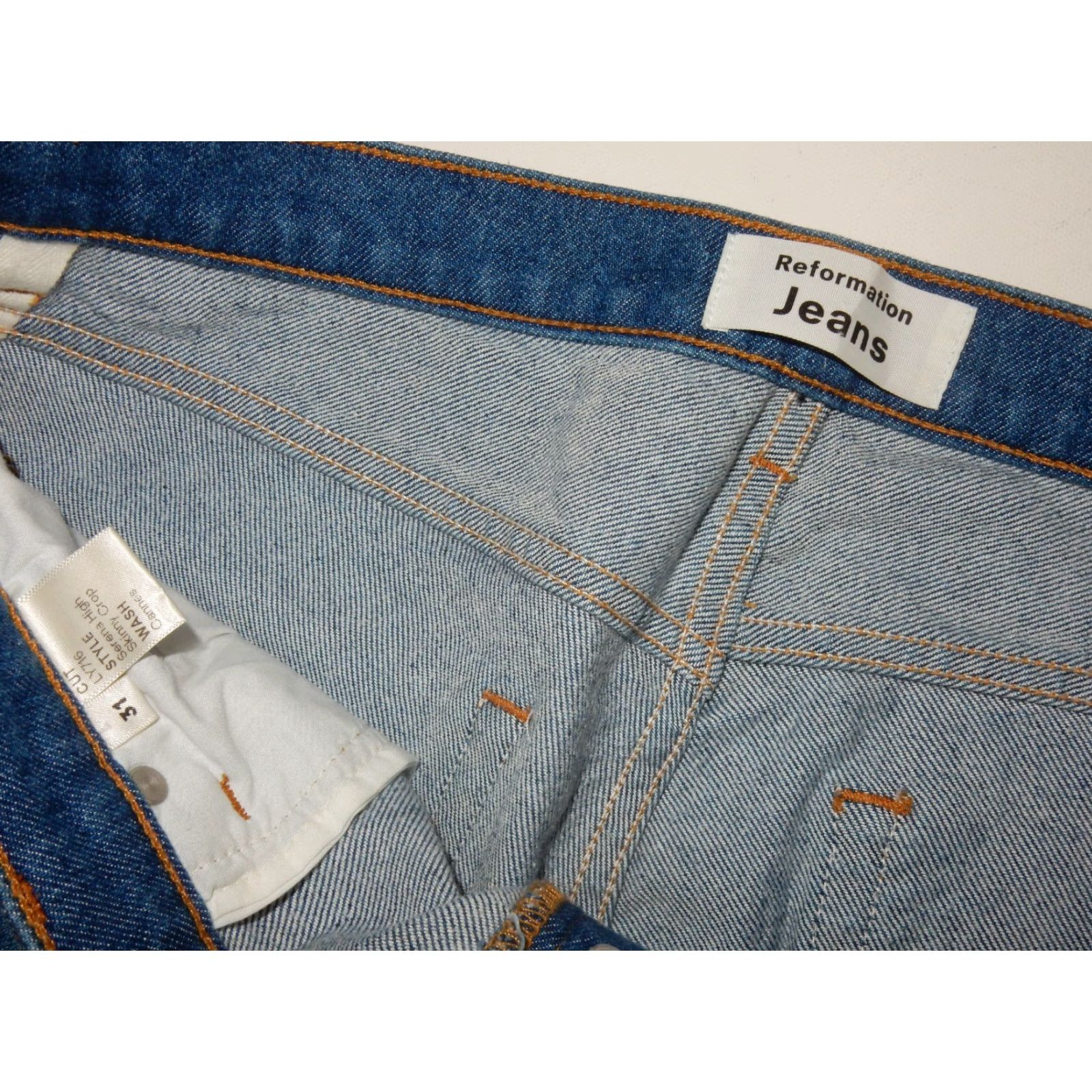 Reformation VINTAGE Reformation Denim Jeans Men 33x30 Blue Skinny 2010s Size US 33 - 4 Thumbnail