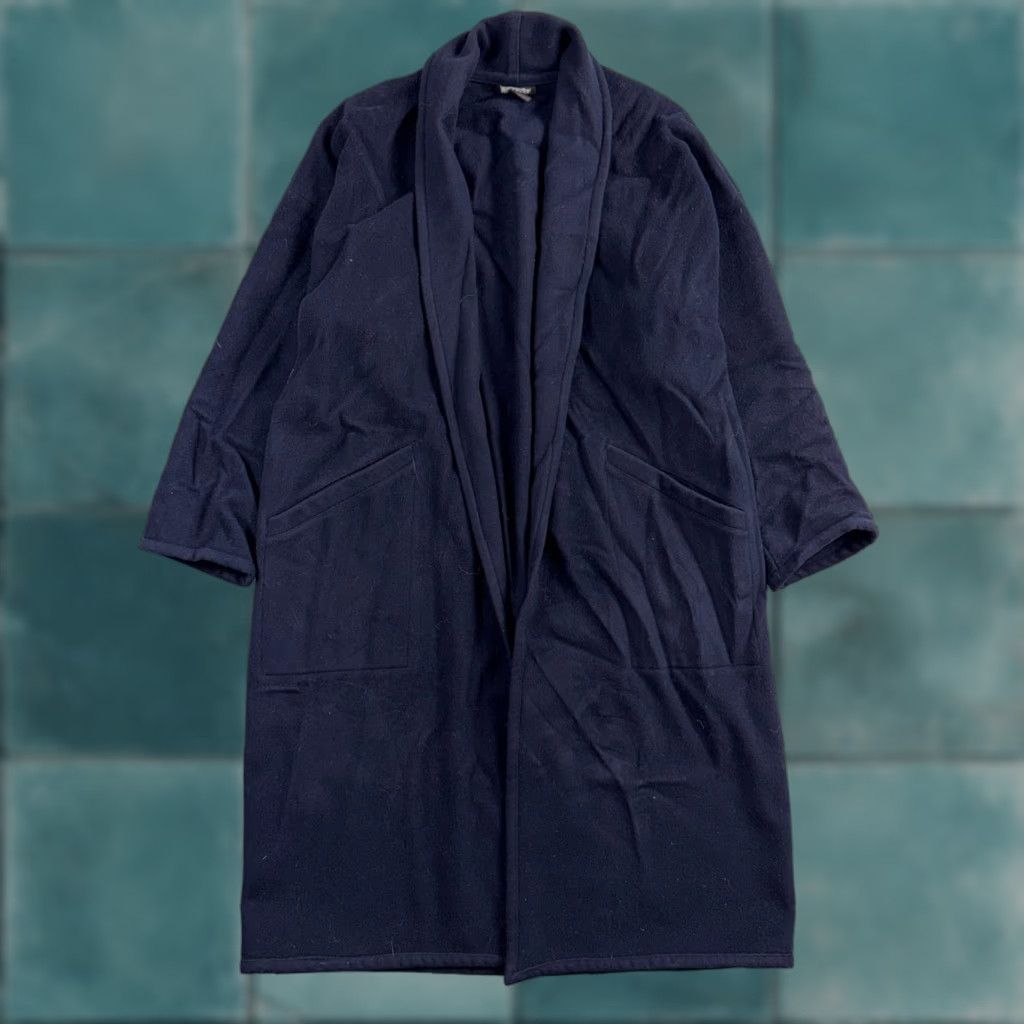 Eileen Fisher Wool Kimono Jacket Women’s Oversized Open Front Mid-Length Blue Size S